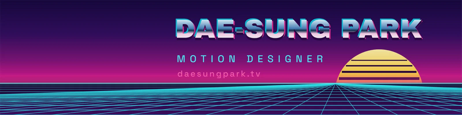 Vaporwave chrome banner — 4:1 LinkedIn banner template