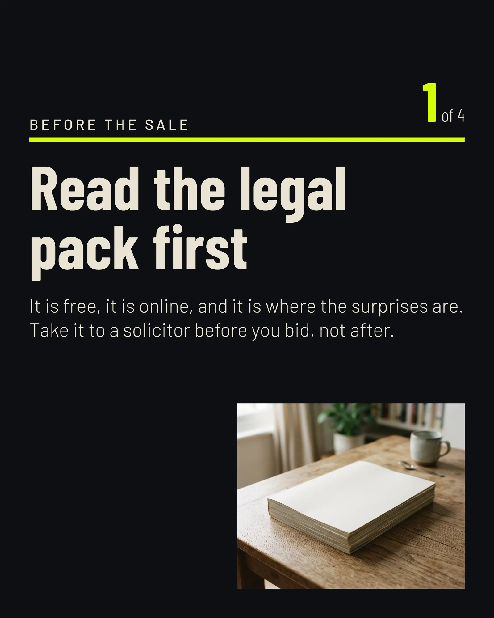How A Property Auction Works Step Facebook Carousel — 5-panel Instagram carousel carousel template, page 2 of 5
