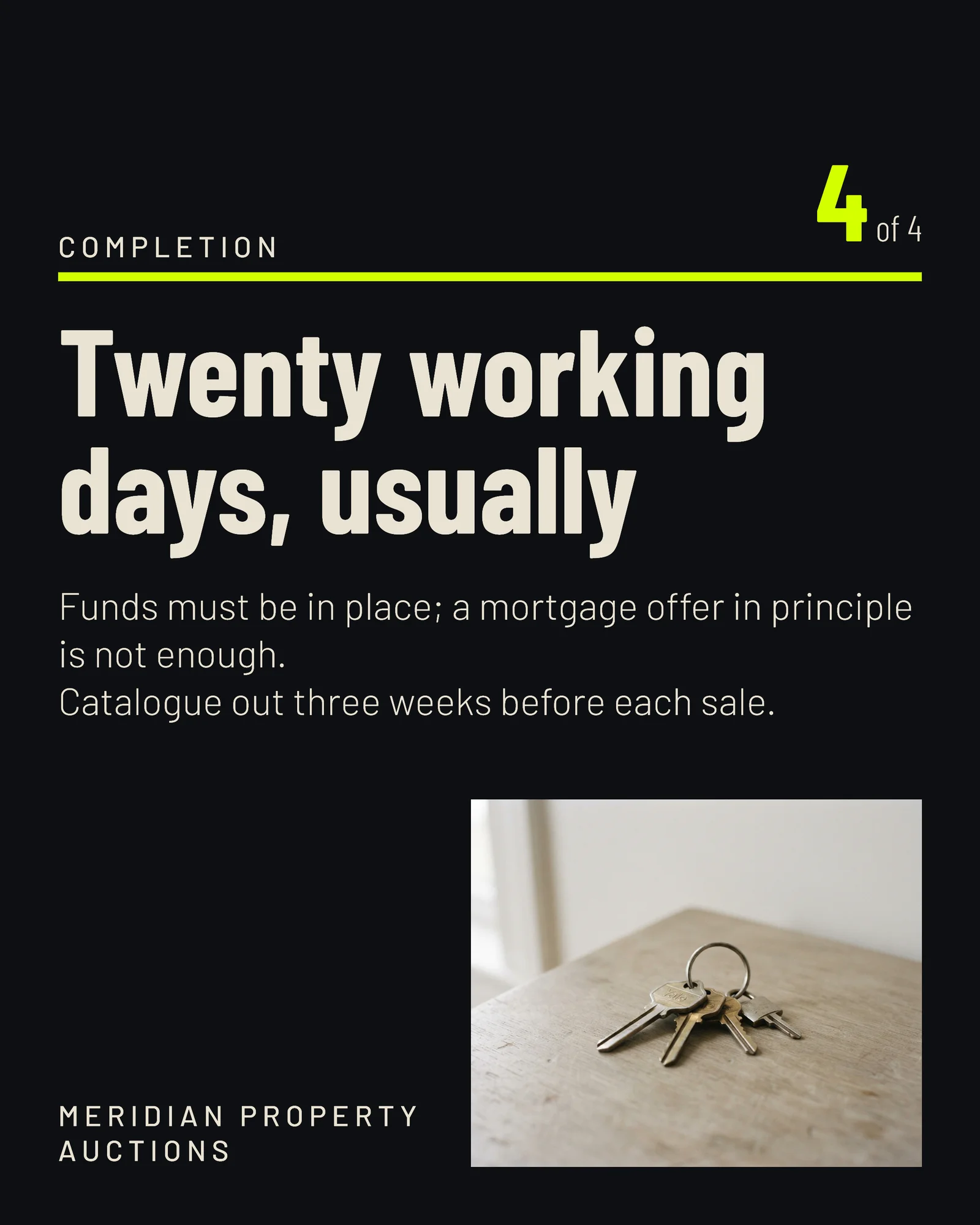 How A Property Auction Works Step Facebook Carousel — 5-panel Instagram carousel carousel template, page 5 of 5
