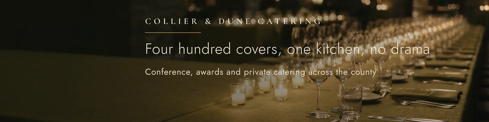 Olive Full Bleed Event Catering LinkedIn Banner — 4:1 LinkedIn banner template