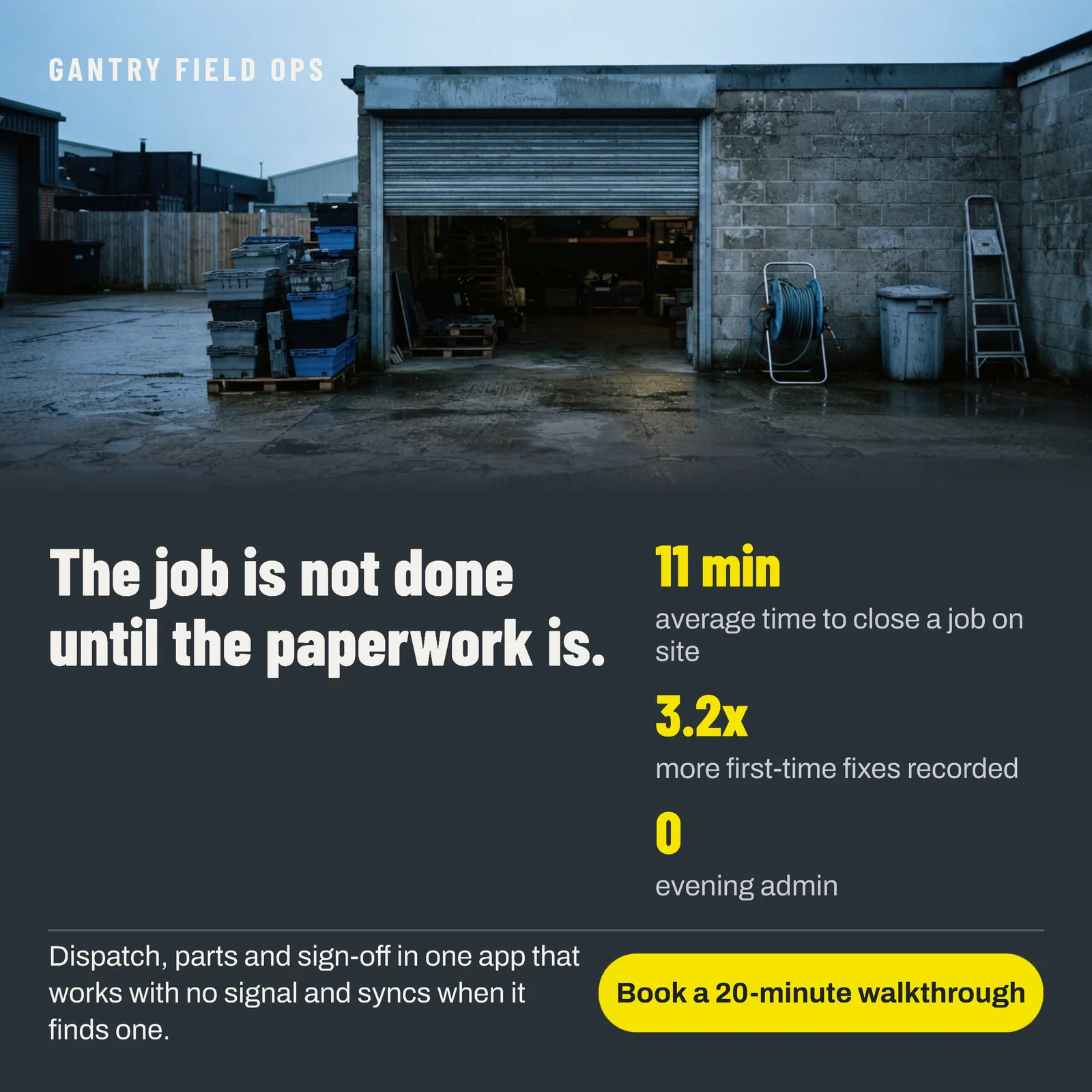 Slate Depot Photo Field Service Dispatch Facebook Ad — 1:1 Facebook ad template