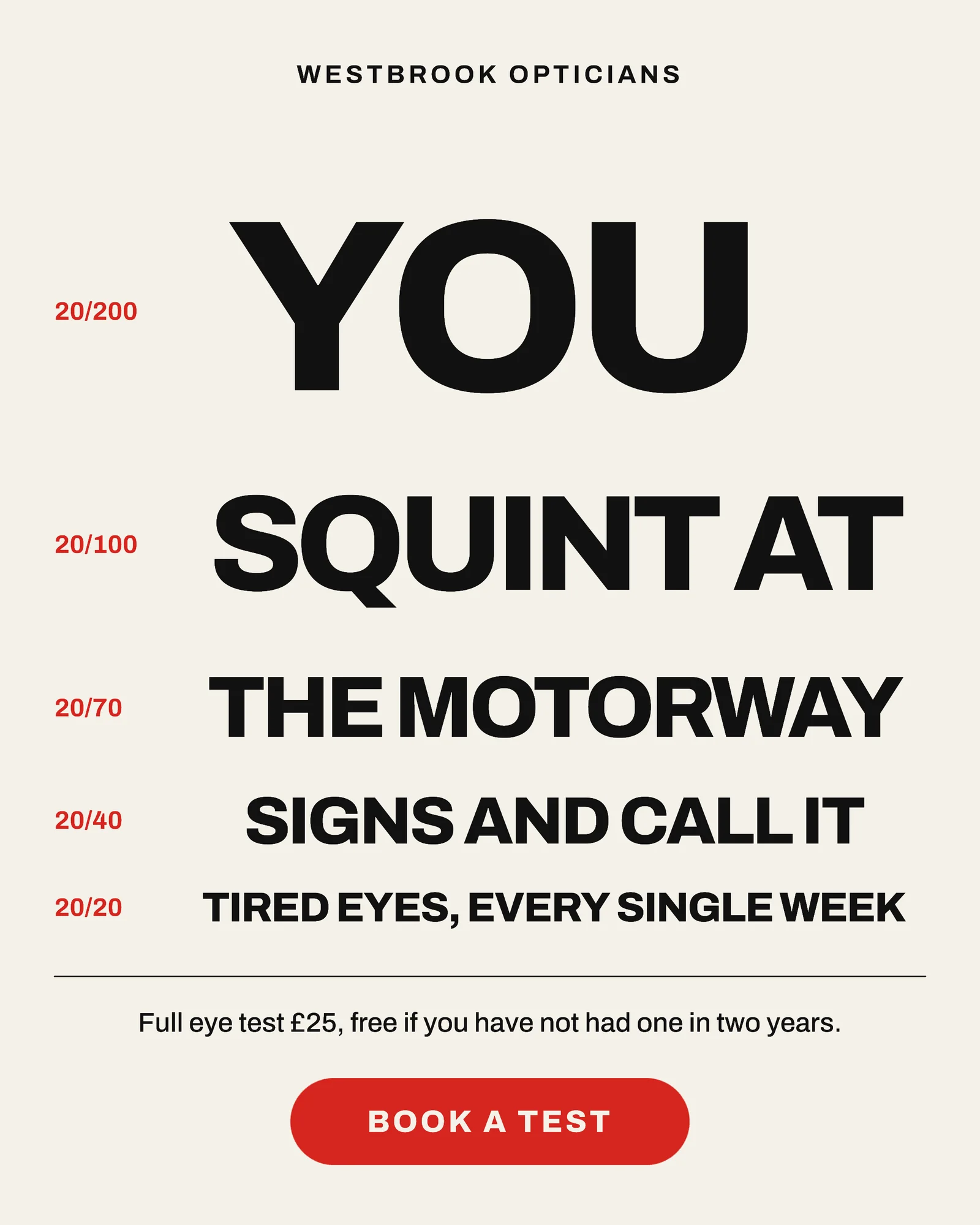 Eye Chart Optician Instagram Ad — 4:5 Instagram ad template