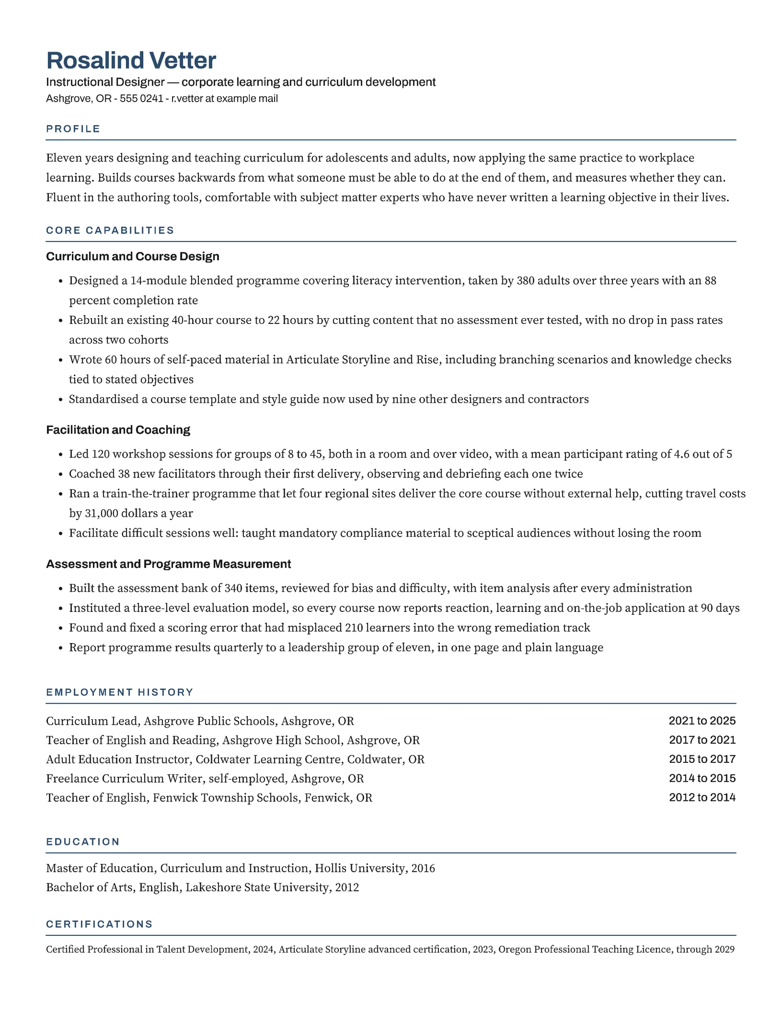 Functional Resume for a Career Change — Letter Resume template