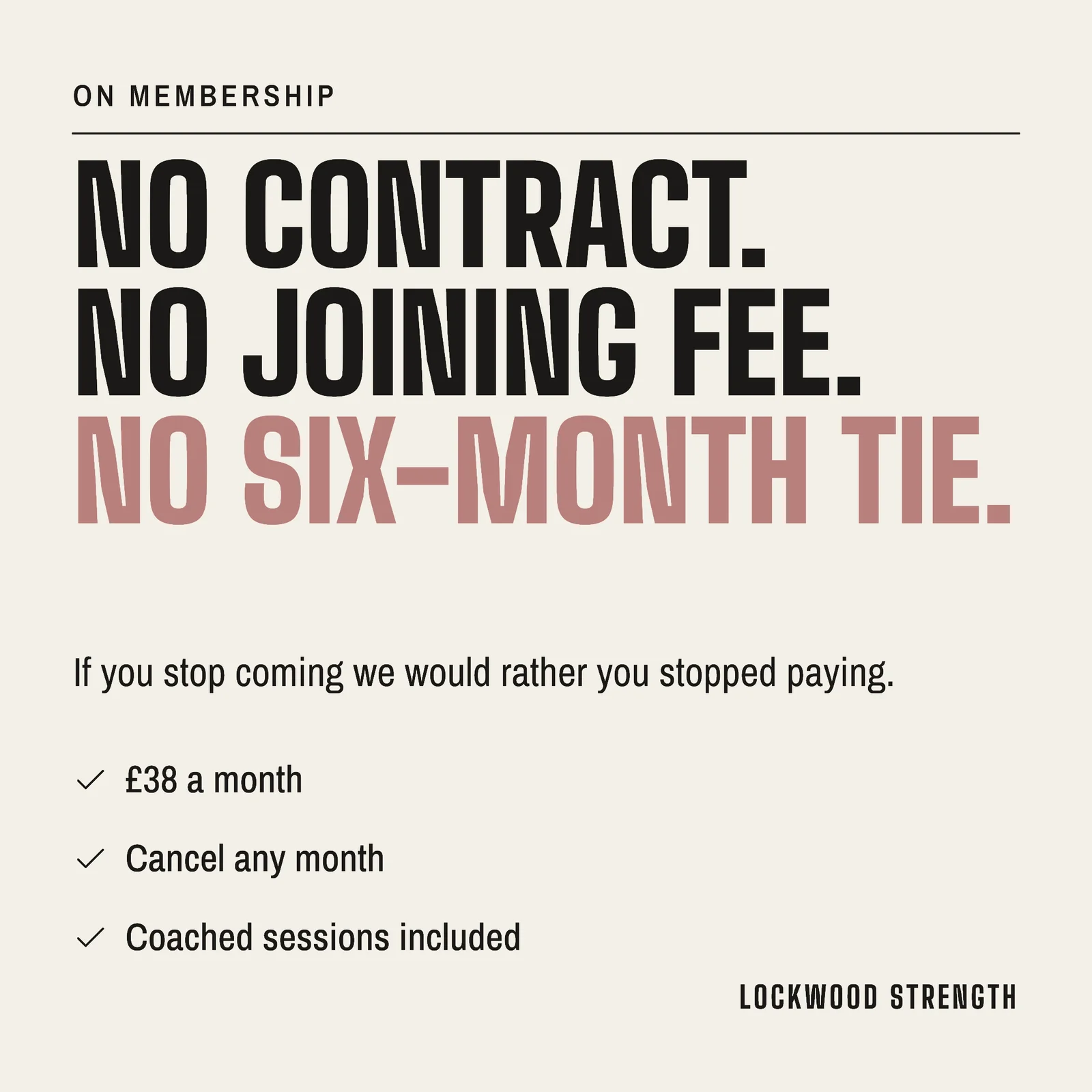 No Contract Gym Instagram Post — 1:1 Instagram post template