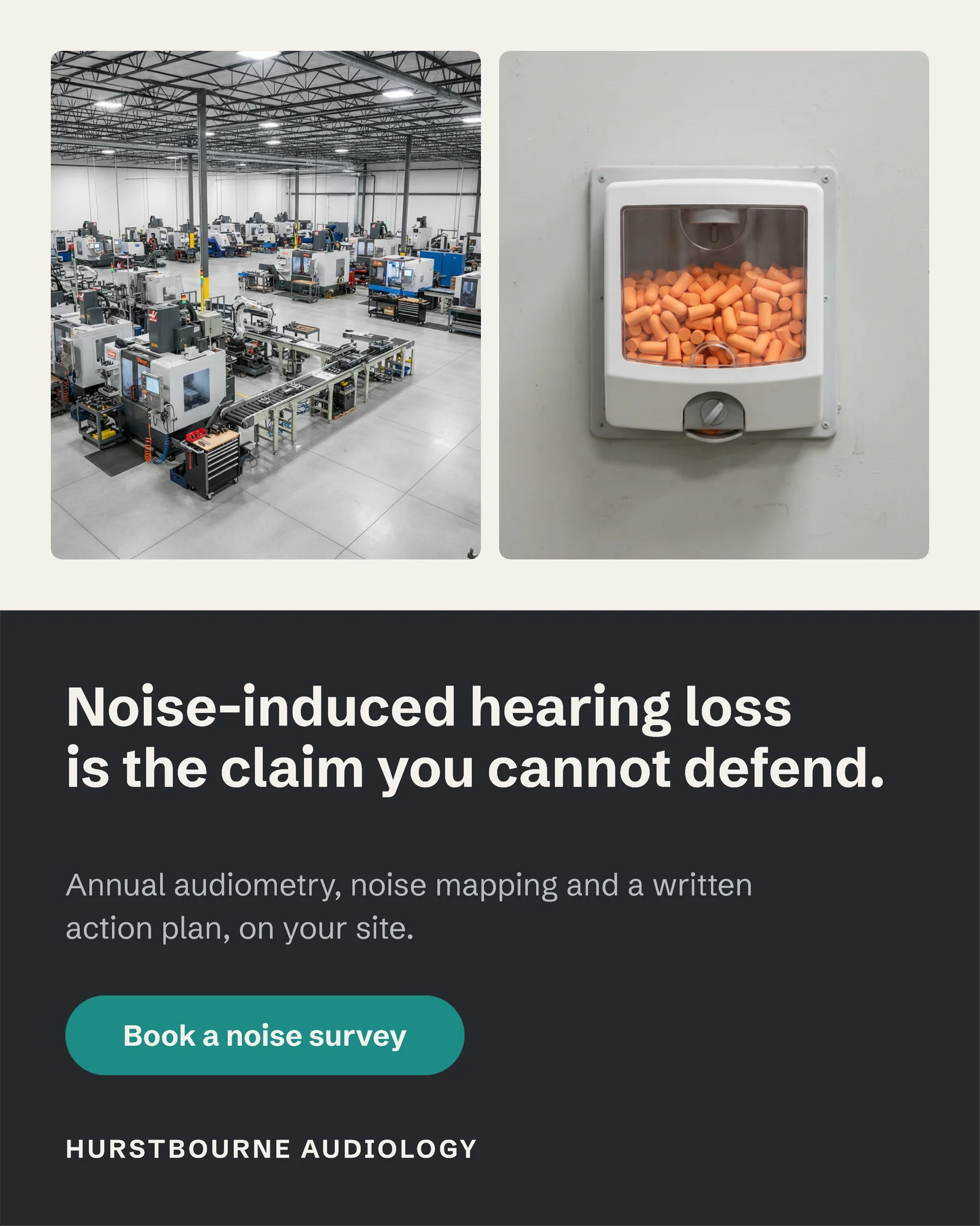 Factory panels noise survey — 4:5 Instagram ad template