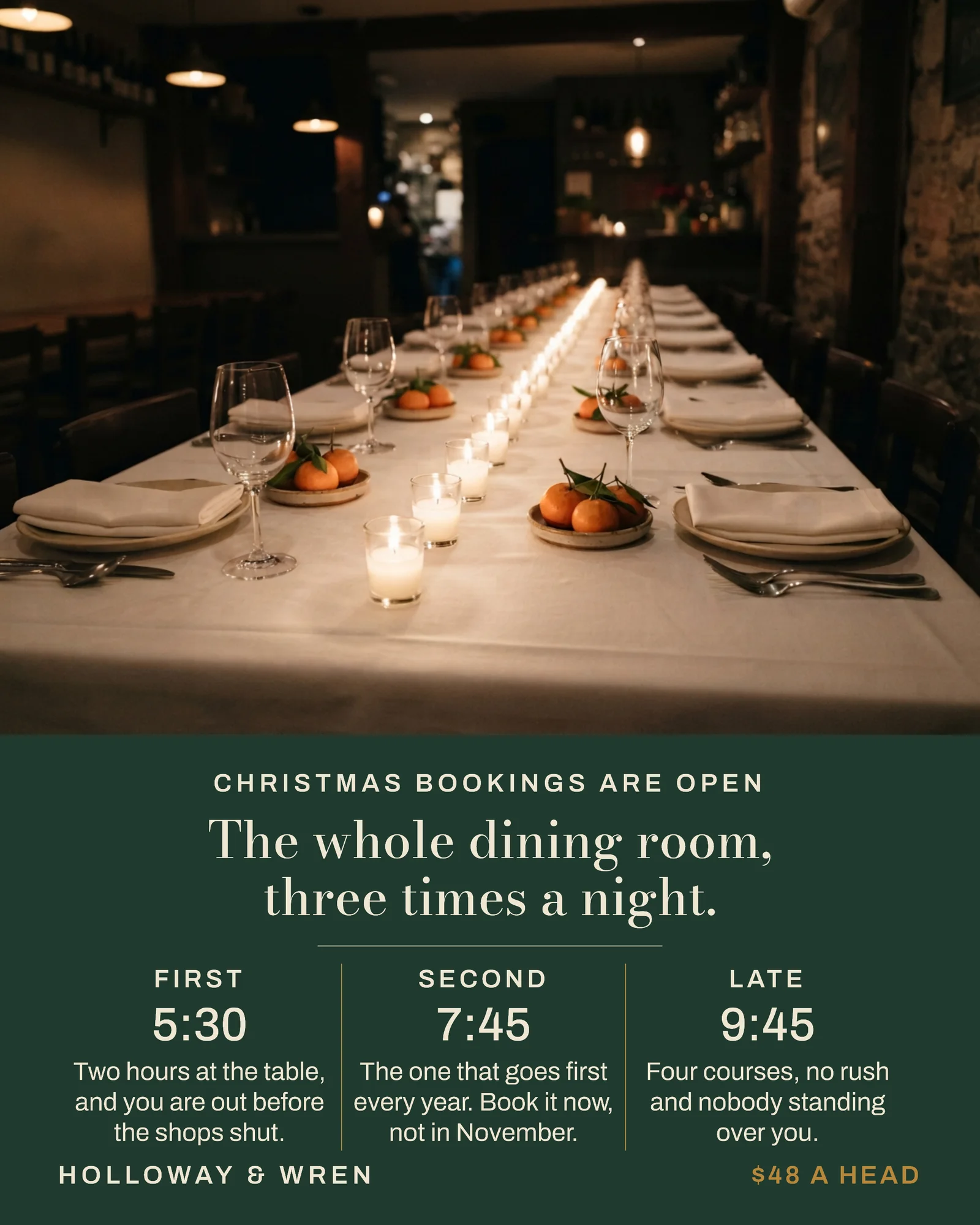 Spruce Photo Foot Panel Bistro Christmas Seatings Instagram Ad — 4:5 Instagram ad template