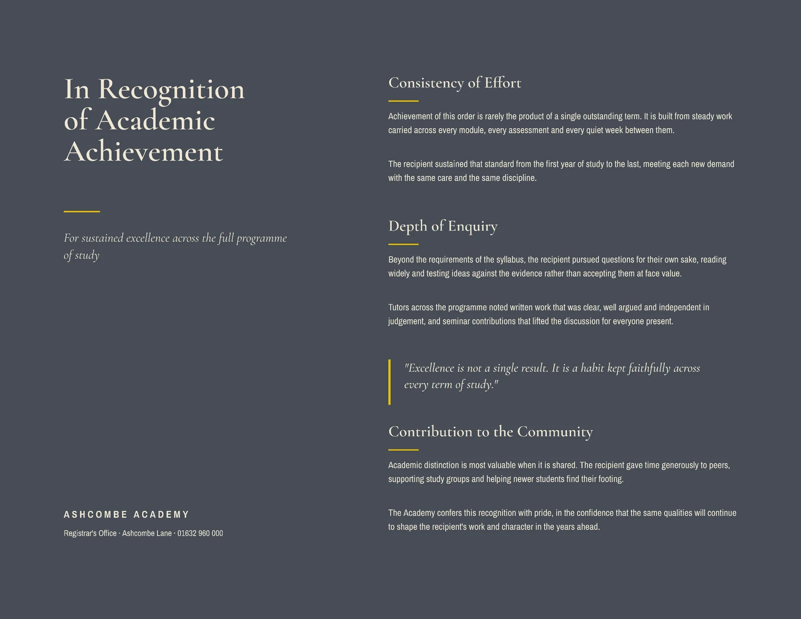 Graduation Recognition Certificate — Letter landscape Certificate template