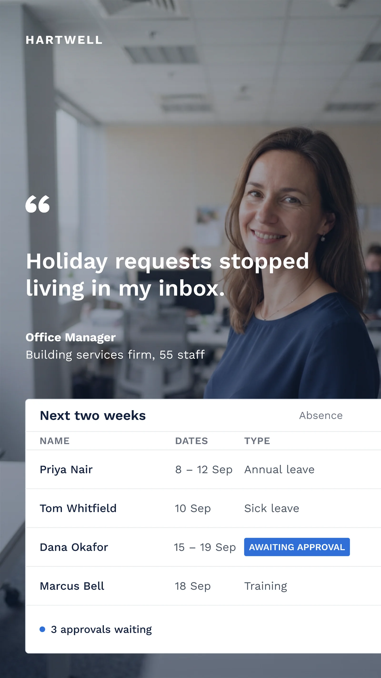 Office quote with panel — 9:16 Instagram ad template
