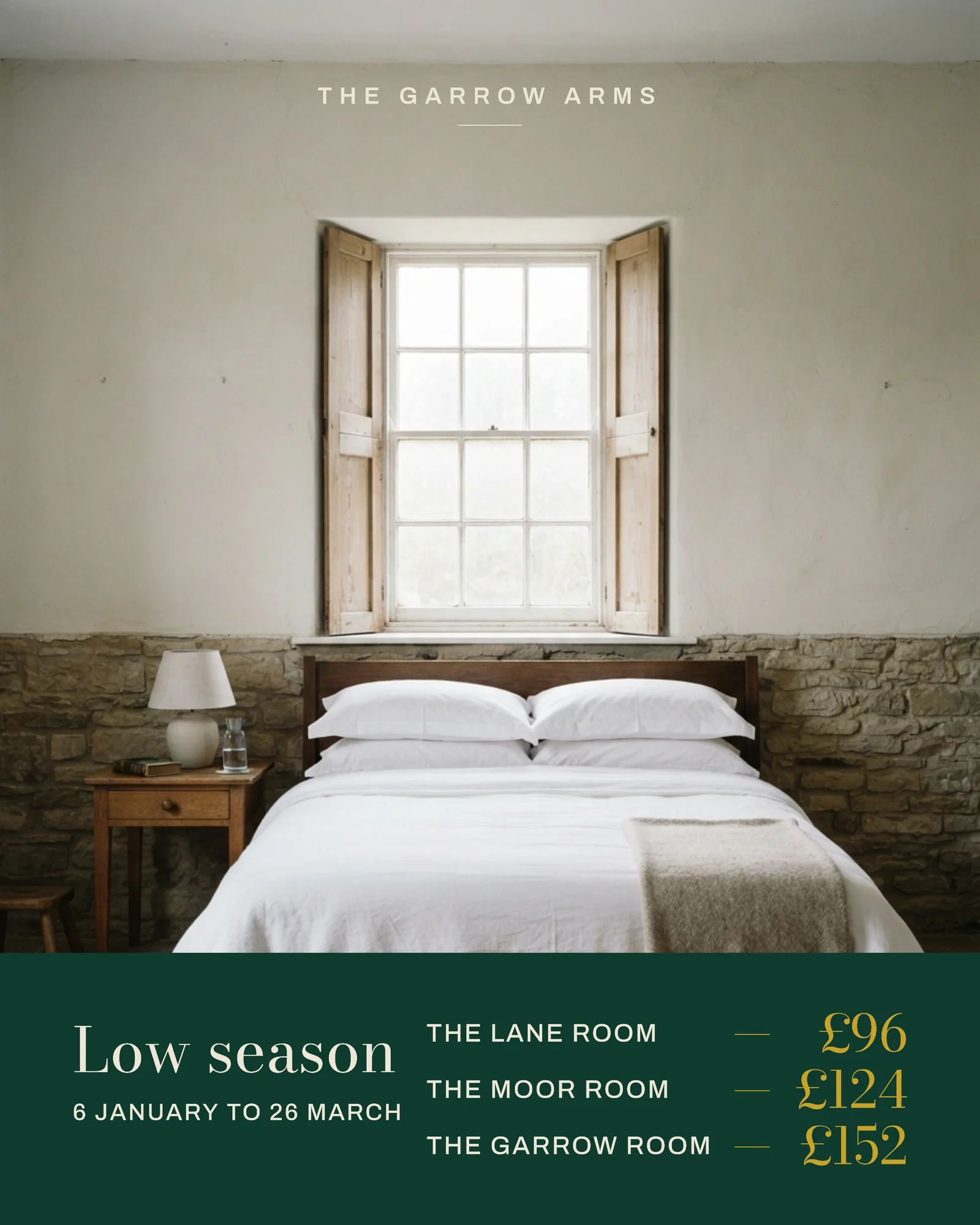 Bottle Green Tariff Band Country Inn Room Rate Carousel — 4-panel Facebook carousel carousel template, page 2 of 4