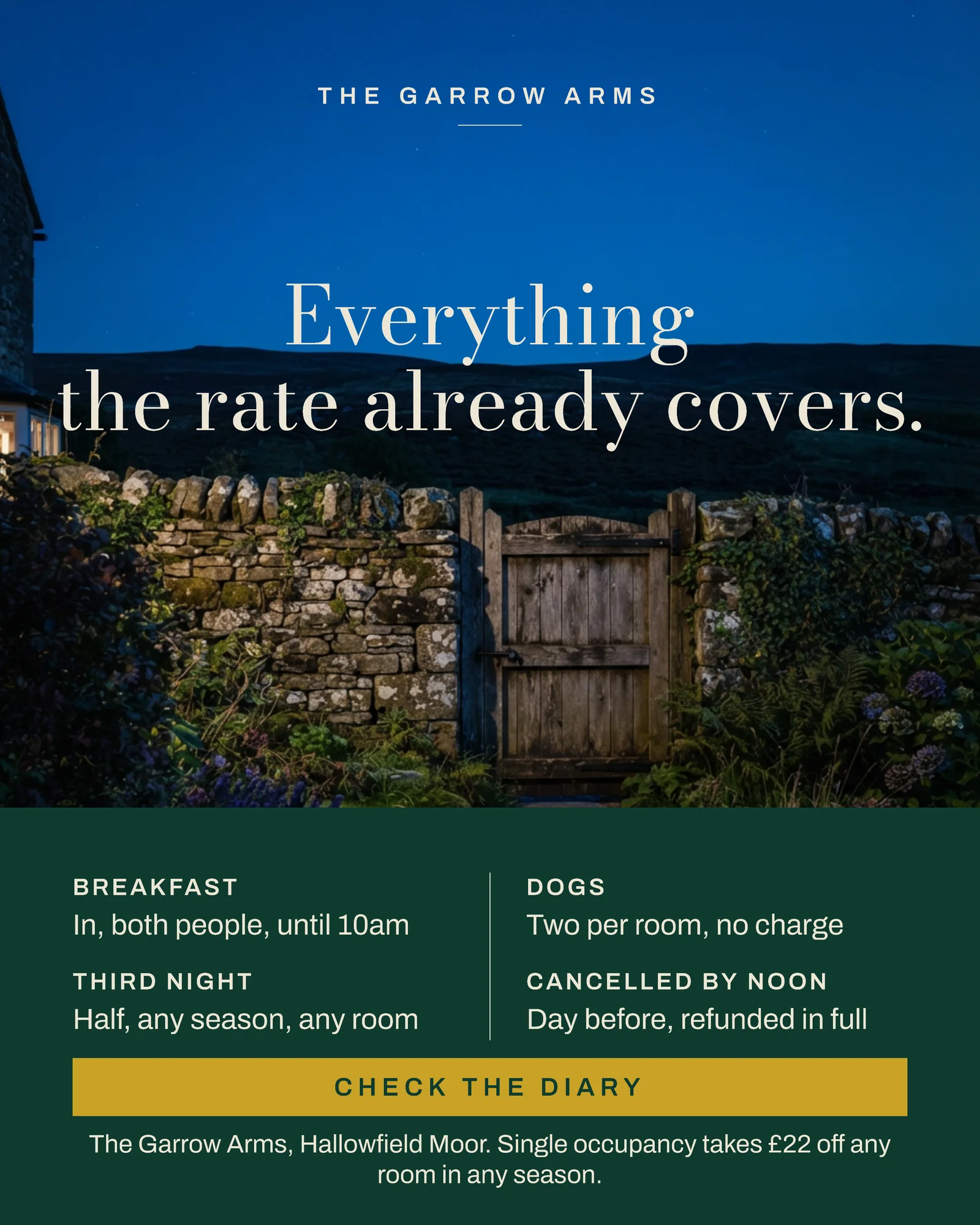Bottle Green Tariff Band Country Inn Room Rate Carousel — 4-panel Facebook carousel carousel template, page 4 of 4