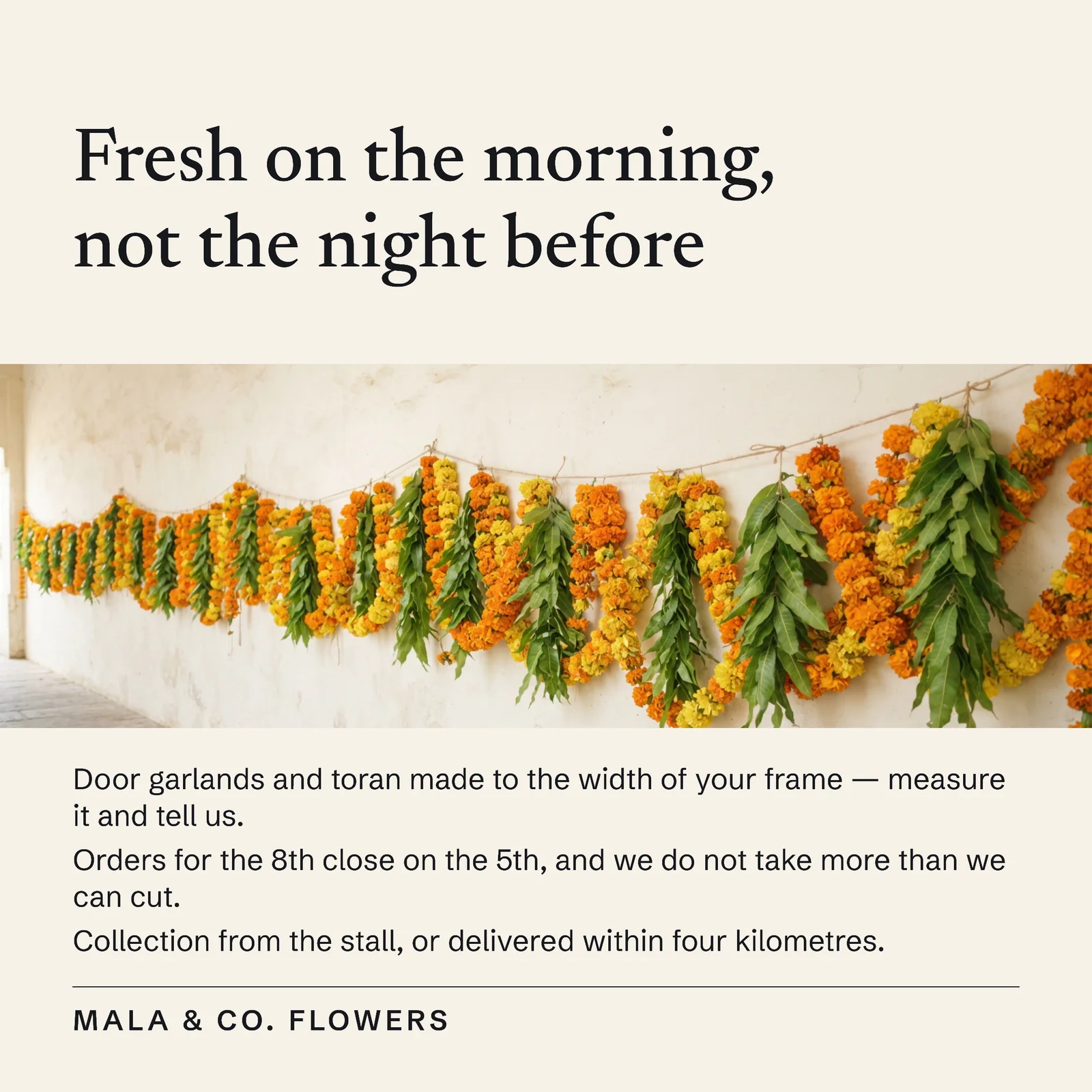 Diwali Door Orders Florist Instagram Ad — 1:1 Instagram ad template