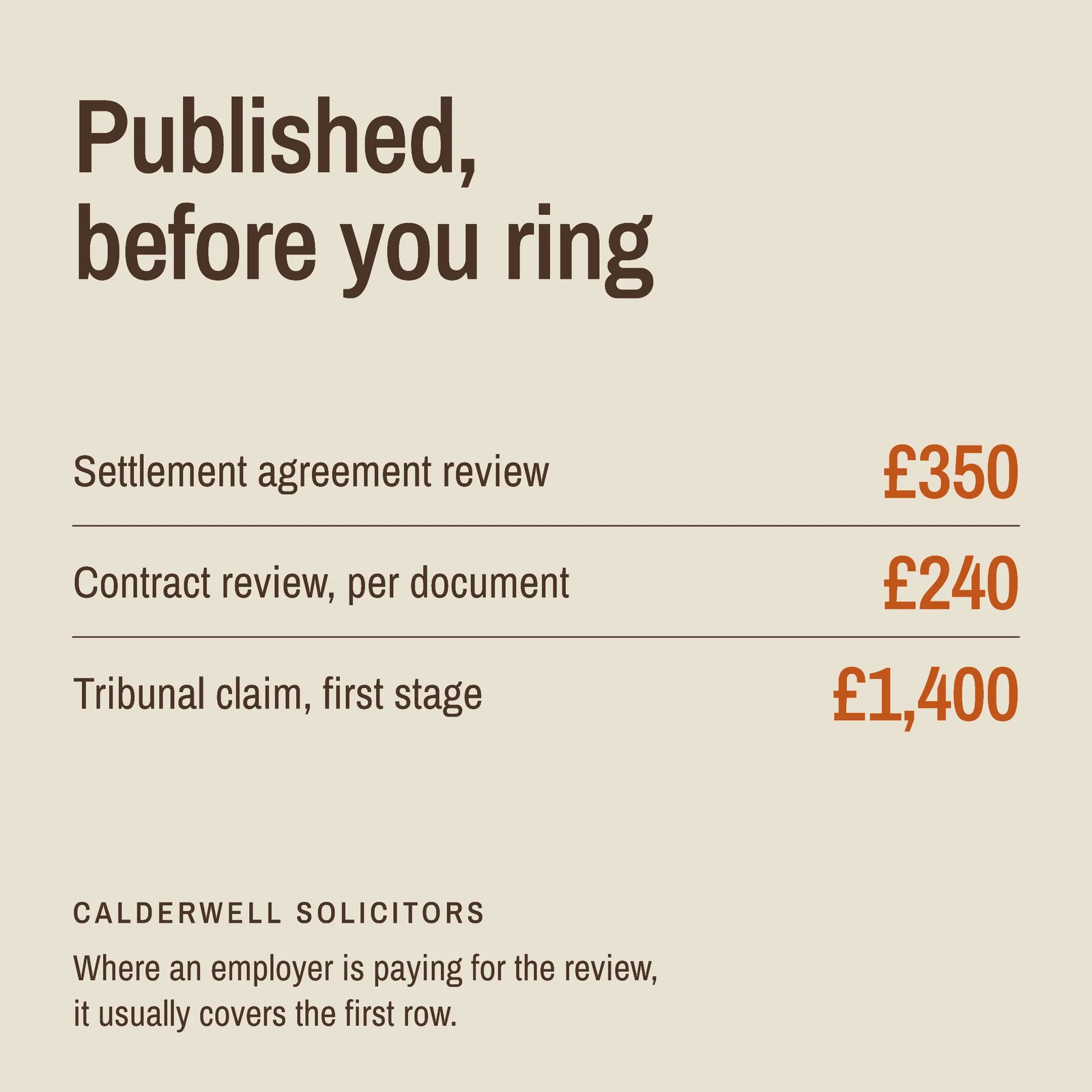 Employment Fees Instagram Post — 1:1 Instagram post template
