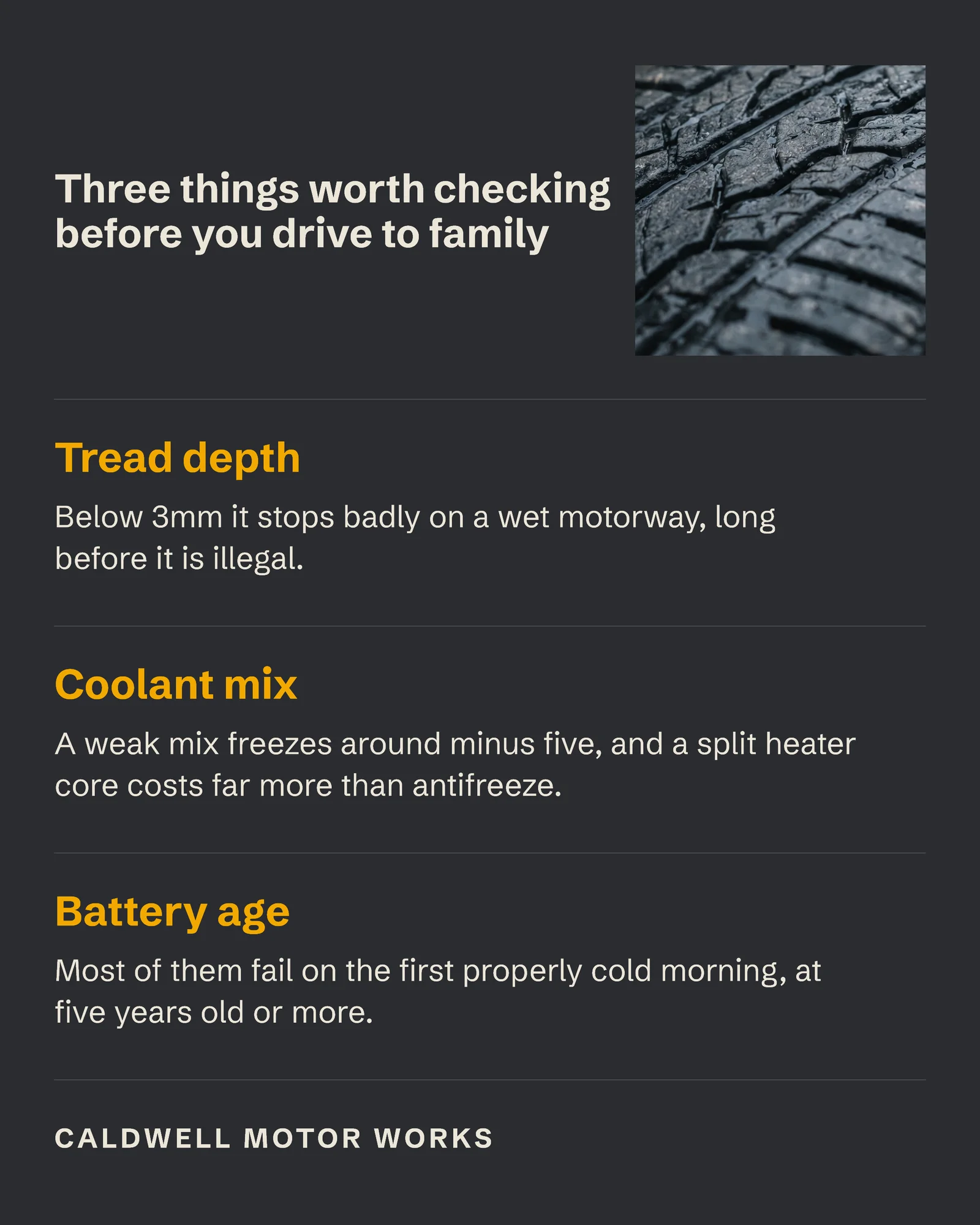 Block Modern Winter Driving Checks Facebook Post — 4:5 Facebook post template