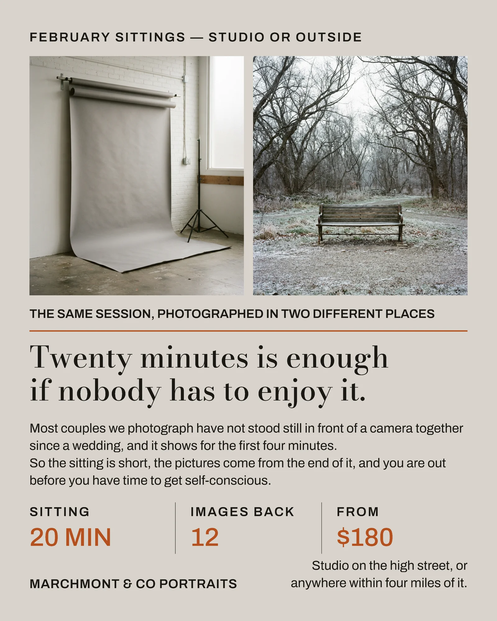 Grey Two Photo Row Portrait Studio Valentines Sittings Instagram Ad — 4:5 Instagram ad template