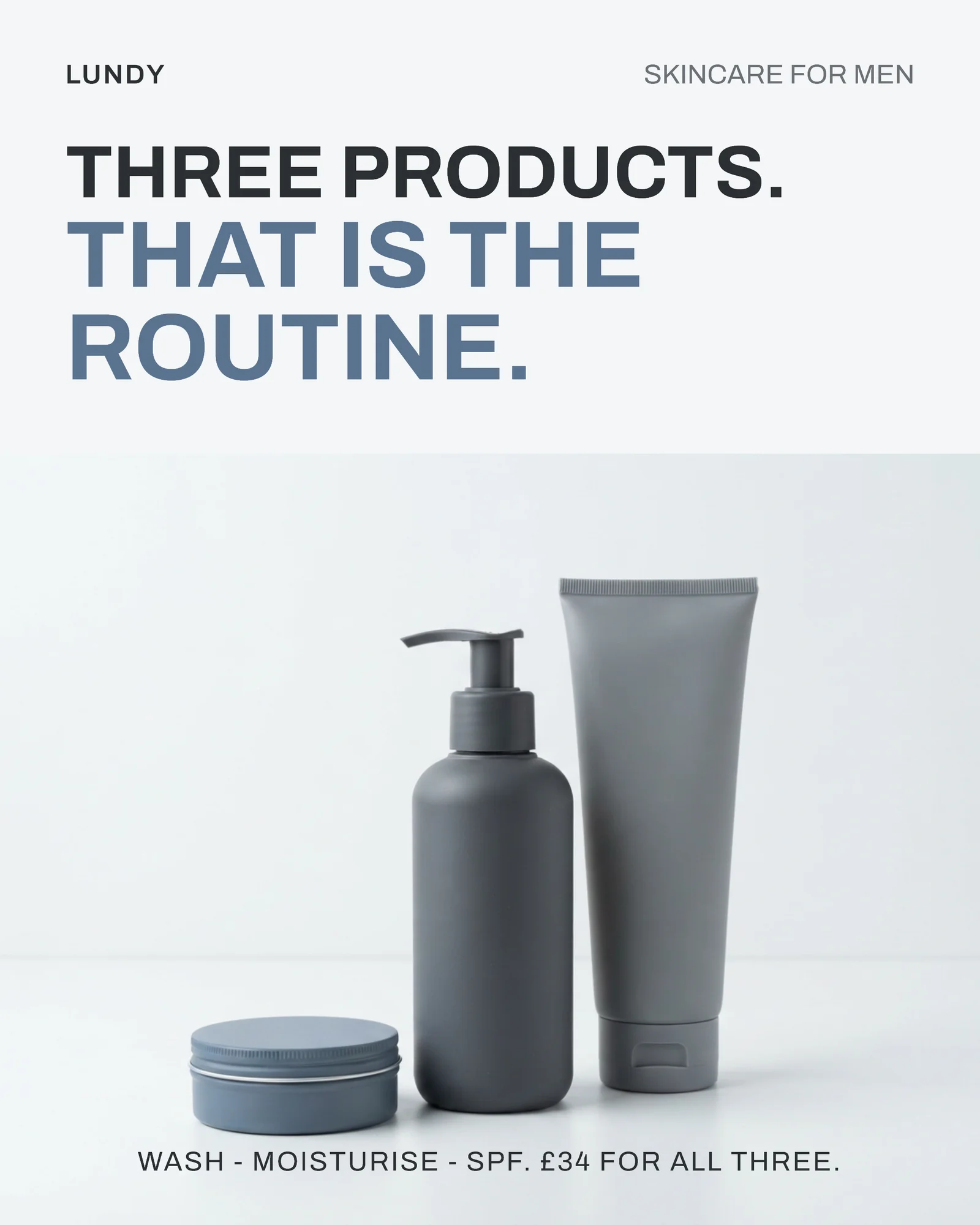 Three product routine — 4:5 Instagram ad template