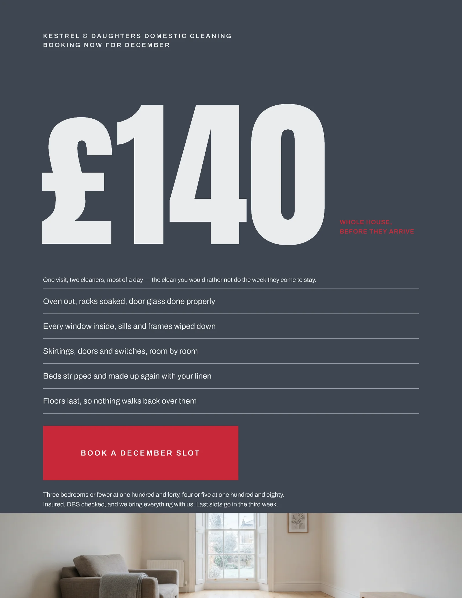 Crimson Giant Numeral Christmas Deep Clean Flyer — Letter Flyer template