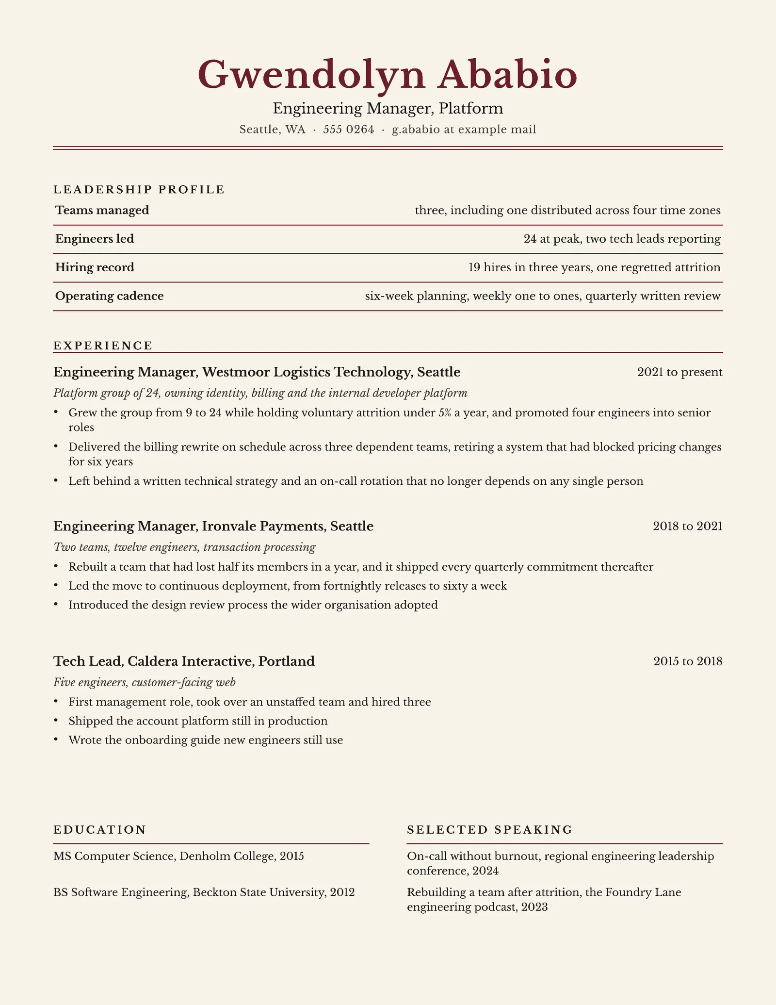 Engineering Manager Resume — Letter Resume template