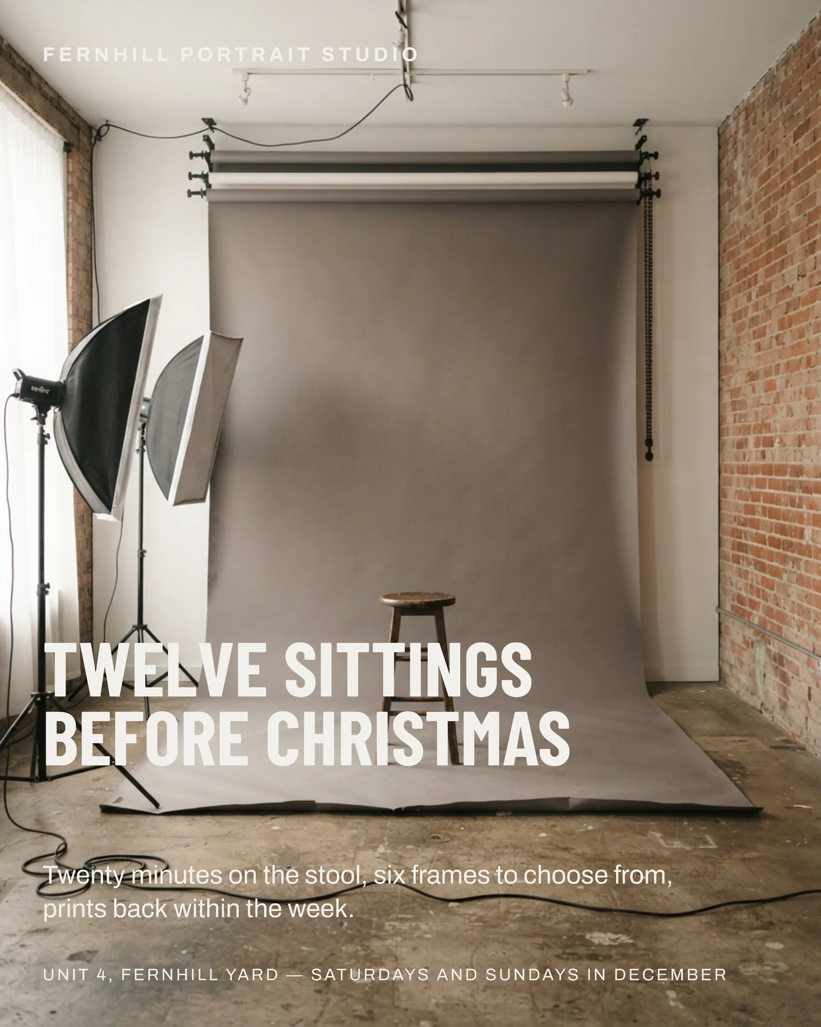 Ink Orange Studio Photography Christmas Sittings Instagram Carousel — 5-panel Instagram carousel carousel template, page 1 of 5
