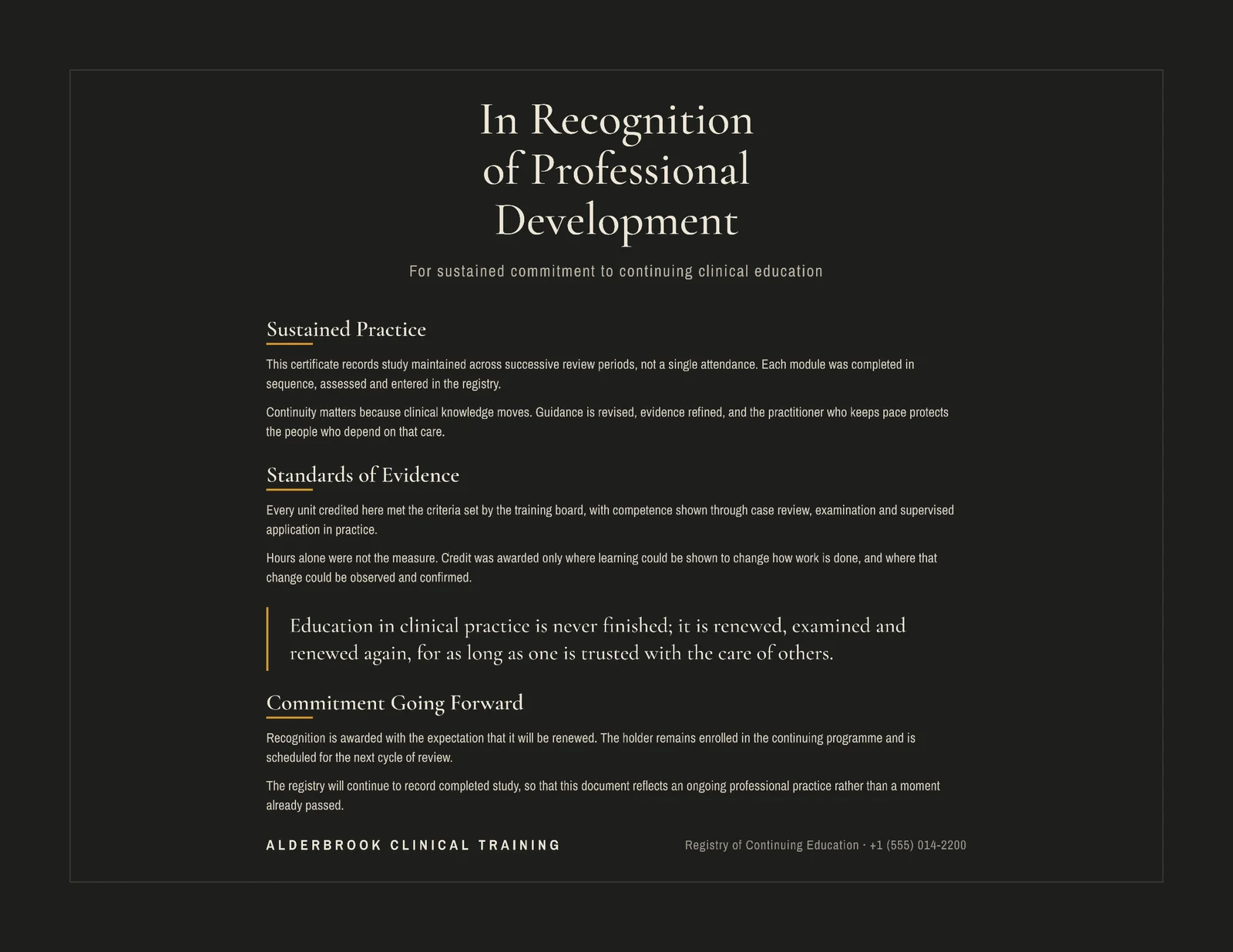 Professional Development Certificate — Letter landscape Certificate template