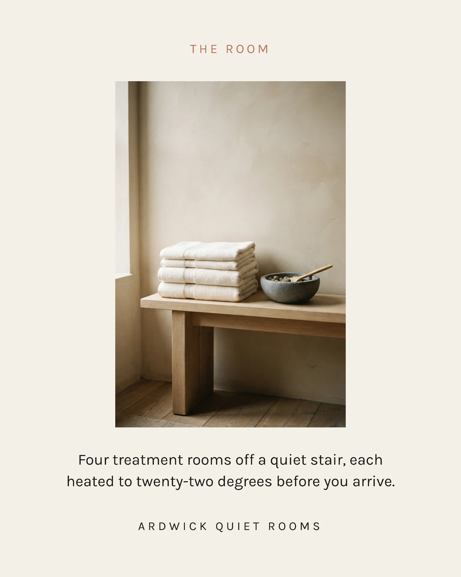 Ivory Clay Centred Serif Treatment Rooms Winter Hour Instagram Carousel — 4-panel Instagram carousel carousel template, page 2 of 4