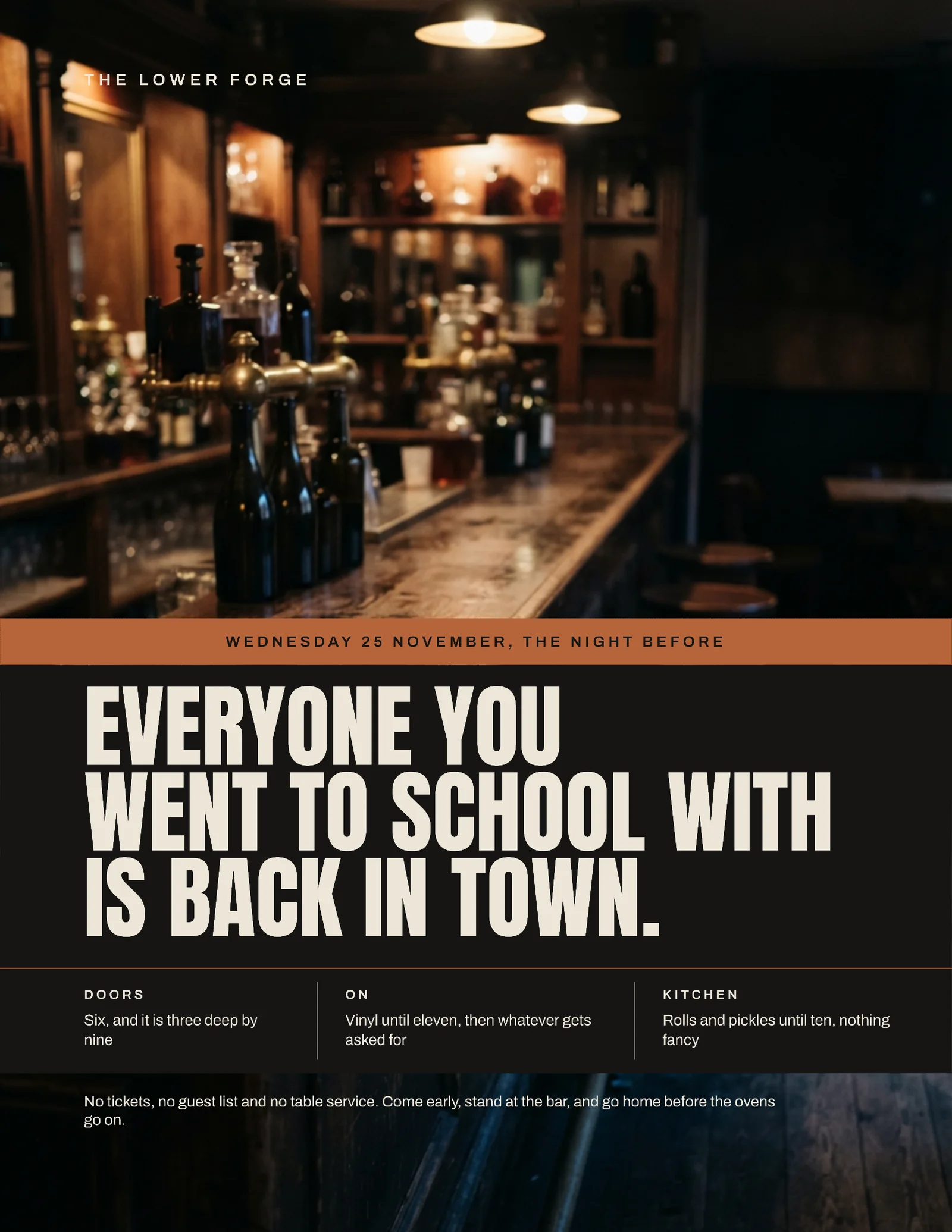 Charcoal Band Stack Bar Night Before Thanksgiving Flyer — Letter Flyer template