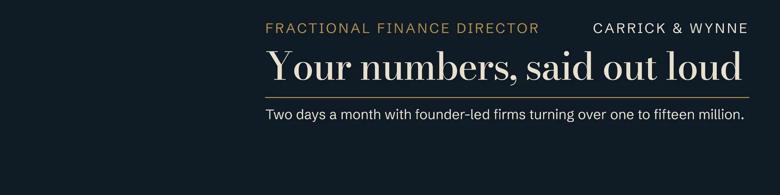 Ink Right Stack Fractional Finance Director LinkedIn Banner — 4:1 LinkedIn banner template