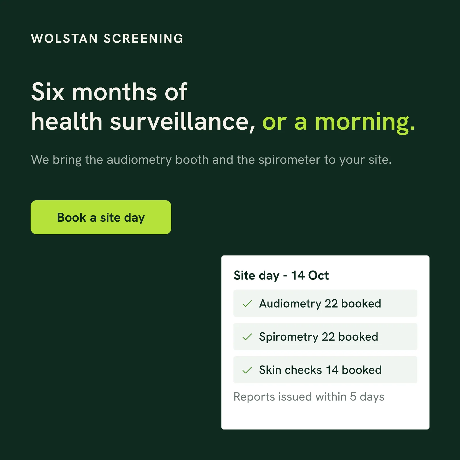 Forest site day checklist — 1:1 Instagram ad template