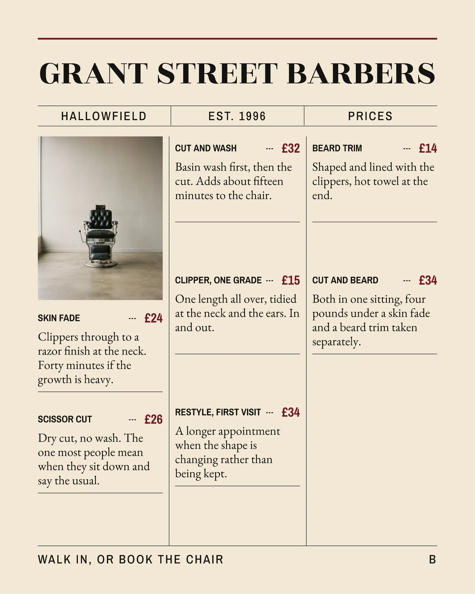 Newsprint Classified Barbershop Cut List Carousel — 4-panel Facebook carousel carousel template, page 2 of 4
