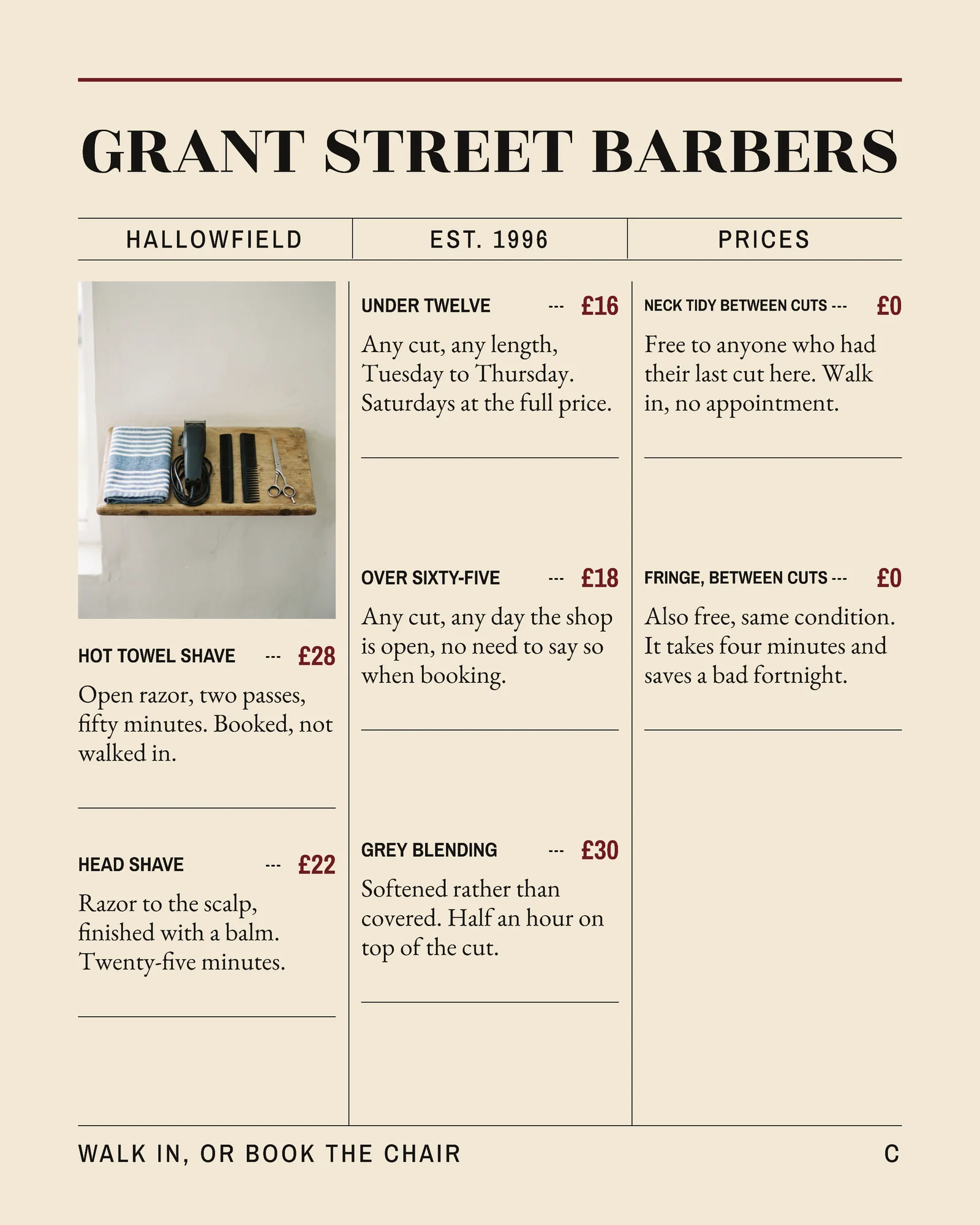 Newsprint Classified Barbershop Cut List Carousel — 4-panel Facebook carousel carousel template, page 3 of 4