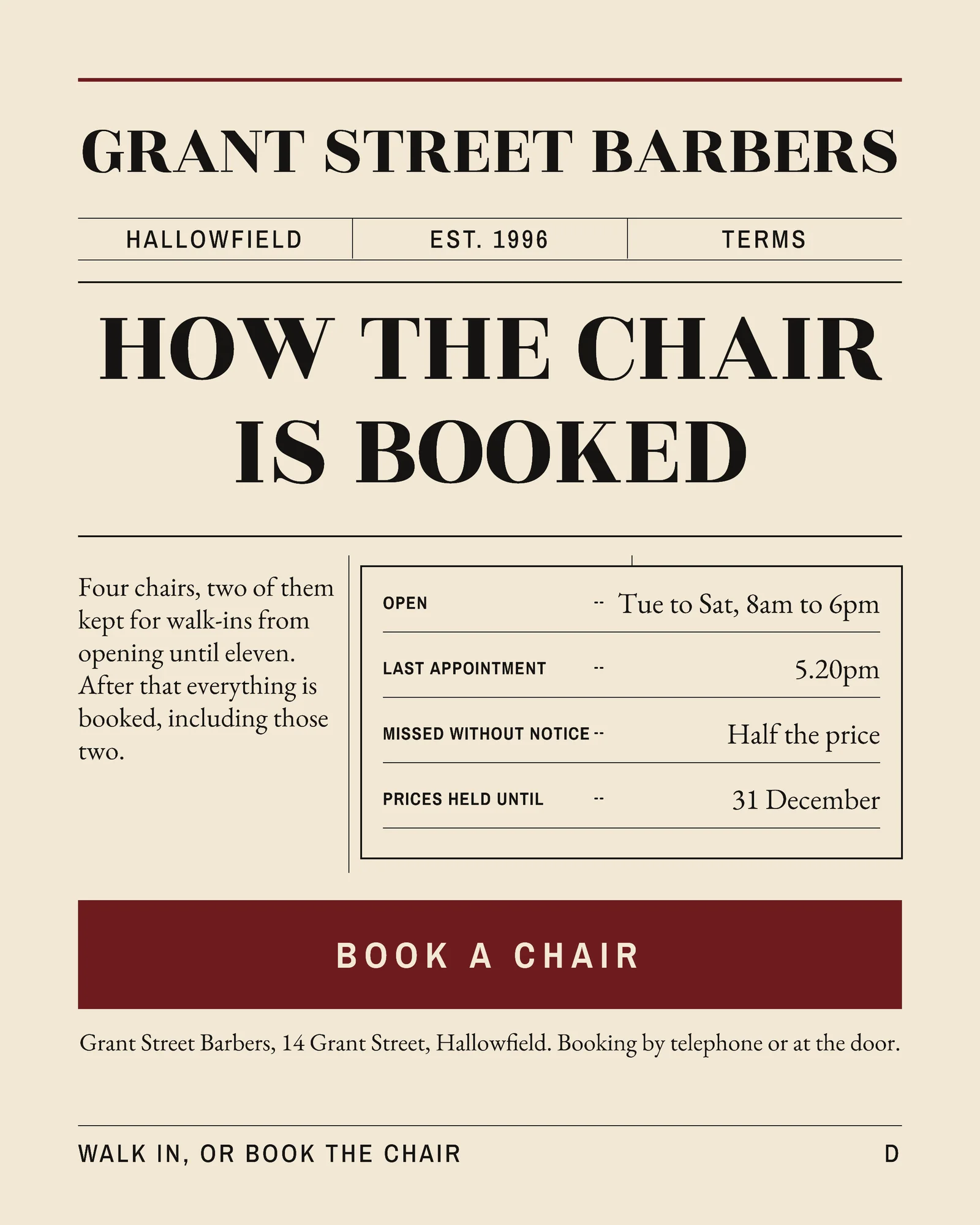 Newsprint Classified Barbershop Cut List Carousel — 4-panel Facebook carousel carousel template, page 4 of 4