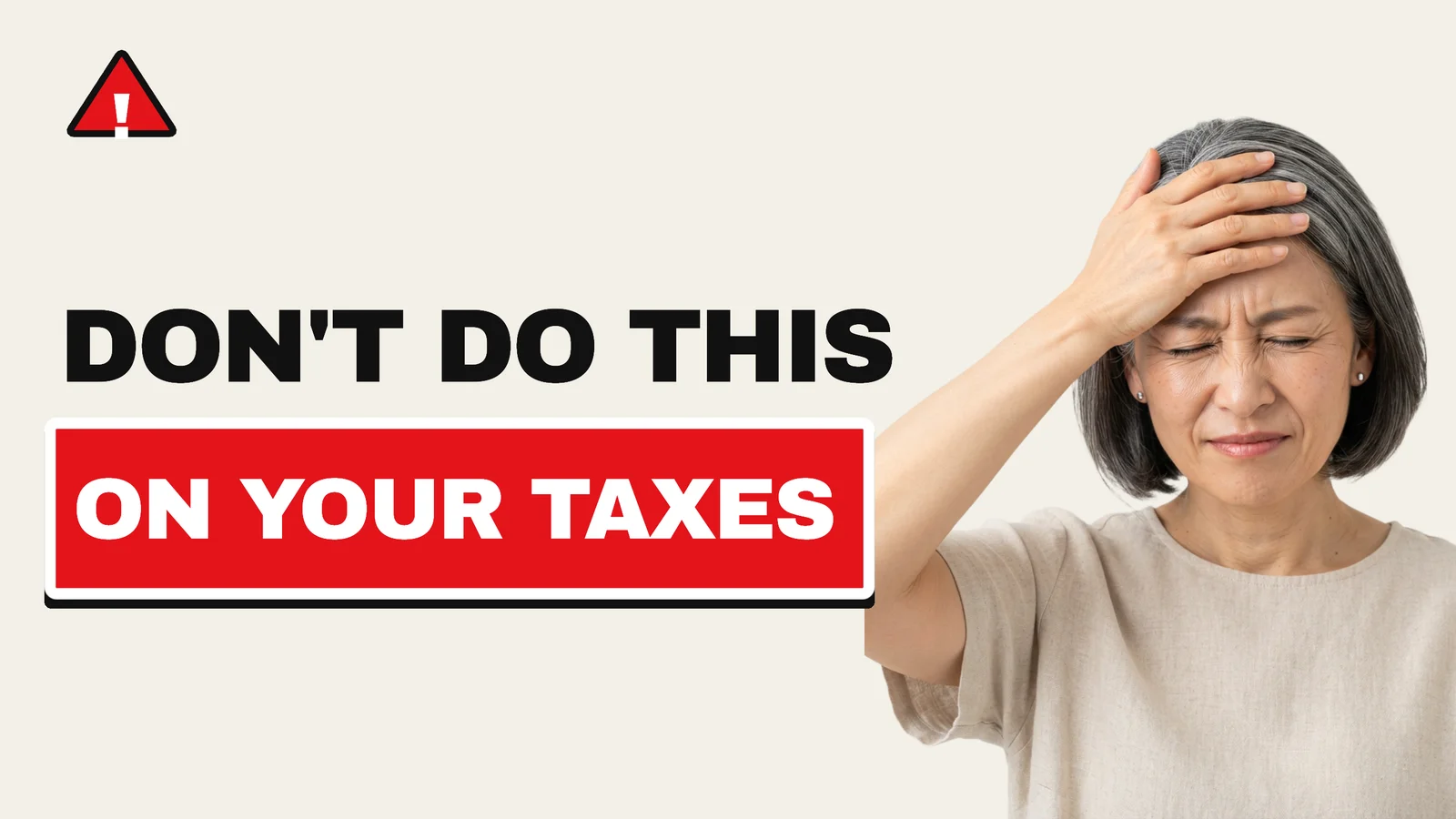 Tax Mistakes YouTube Thumbnail — 16:9 Youtube thumbnail template