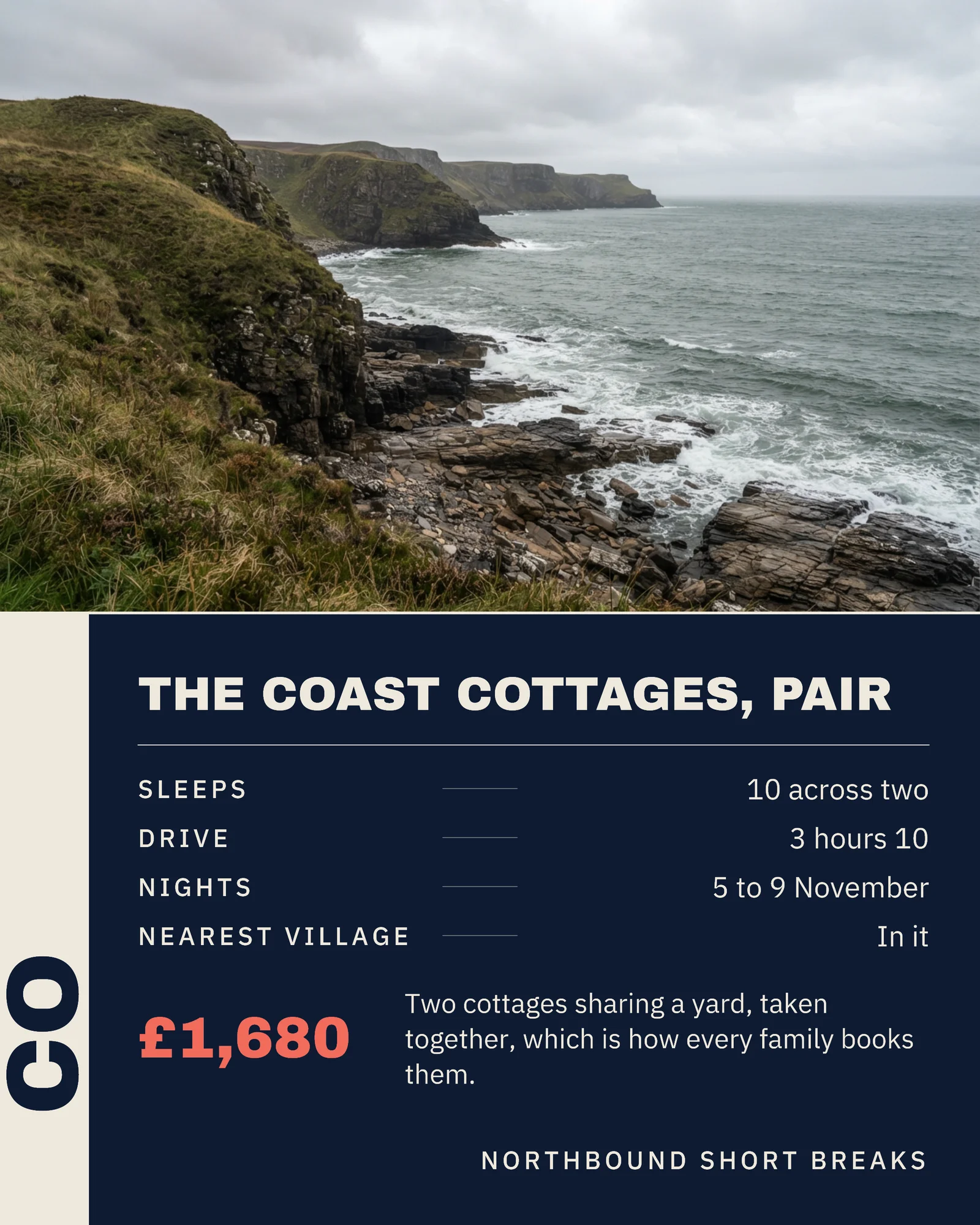Navy Coral Stub And Photo Band Travel Diwali Short Breaks Facebook Carousel — 5-panel Facebook carousel carousel template, page 3 of 5