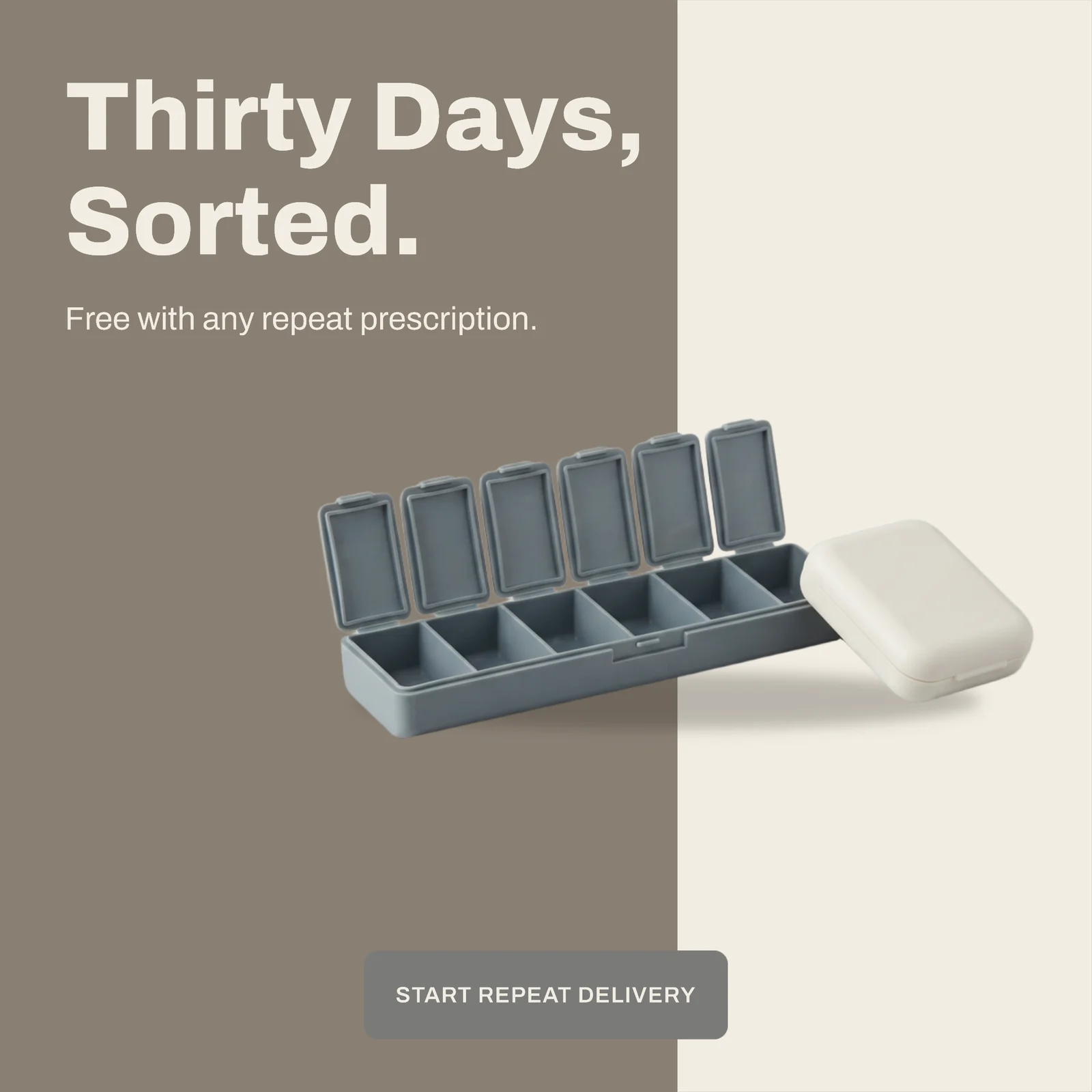 Repeat Prescription Delivery Split Block Instagram Ad — 1:1 Instagram ad template