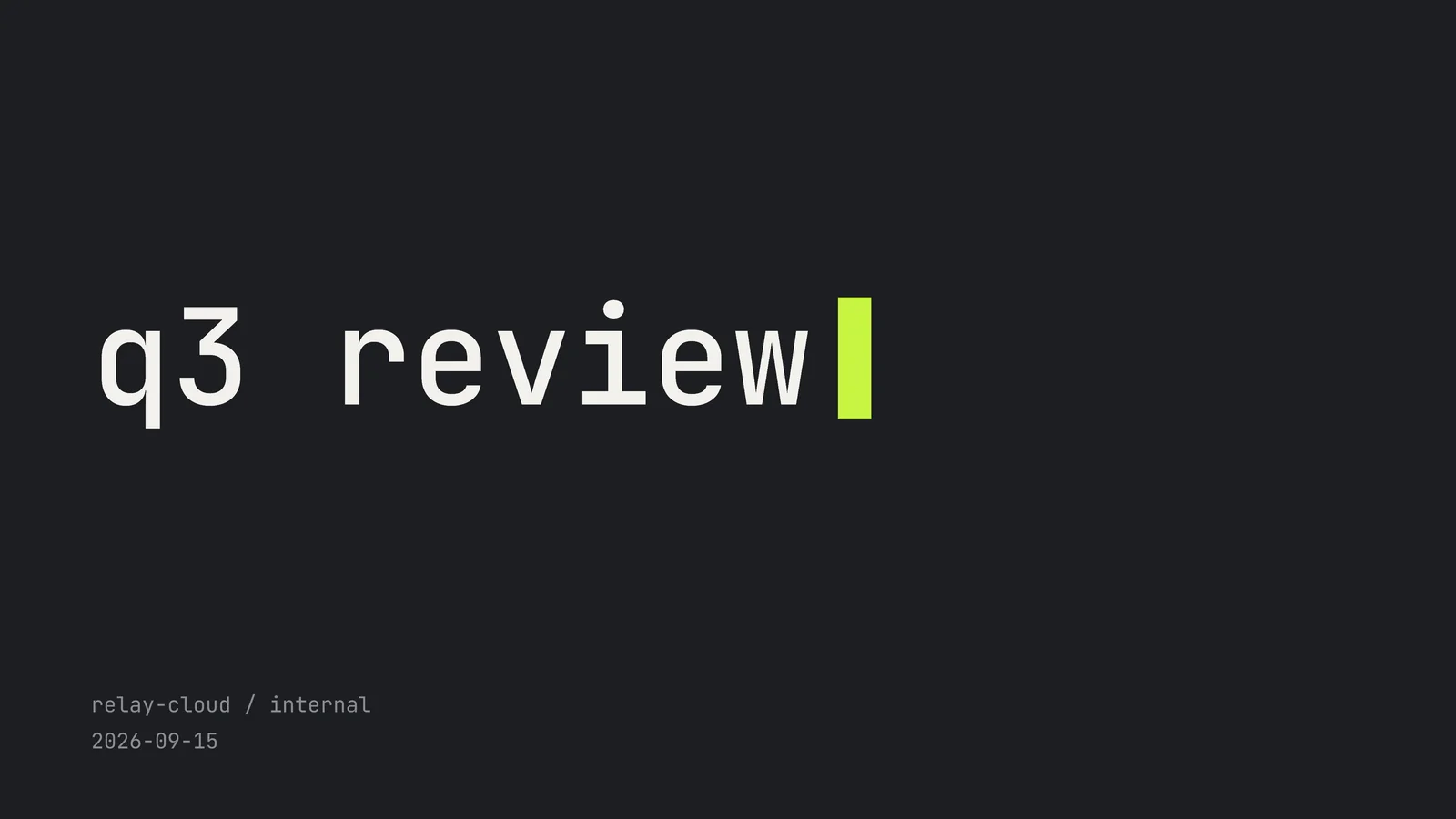 Typographic Title Slide — 16:9 Slide template