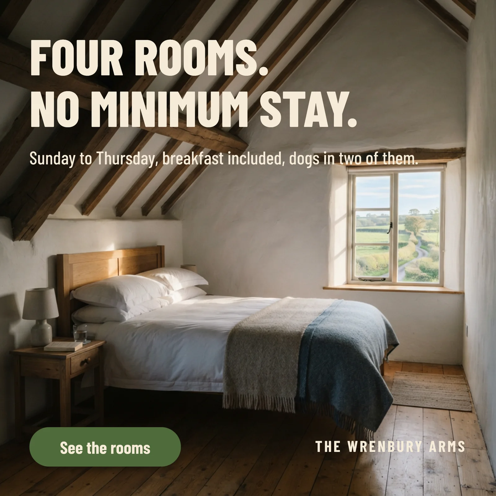 Oak Rooms From Sunday Facebook Ad — 1:1 Facebook ad template