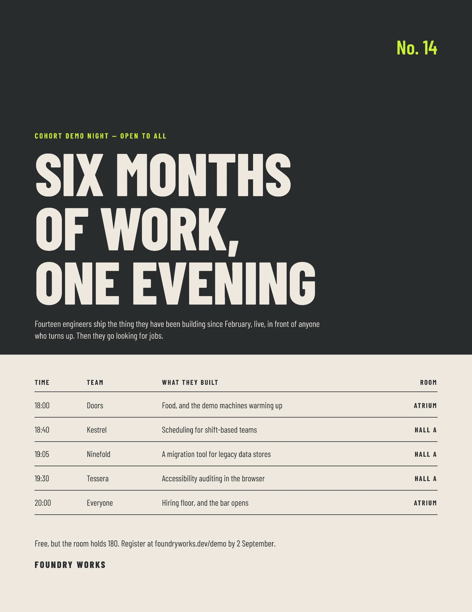Graphite Cover Schedule Developer Bootcamp Demo Night Invitation — Letter Invitation template