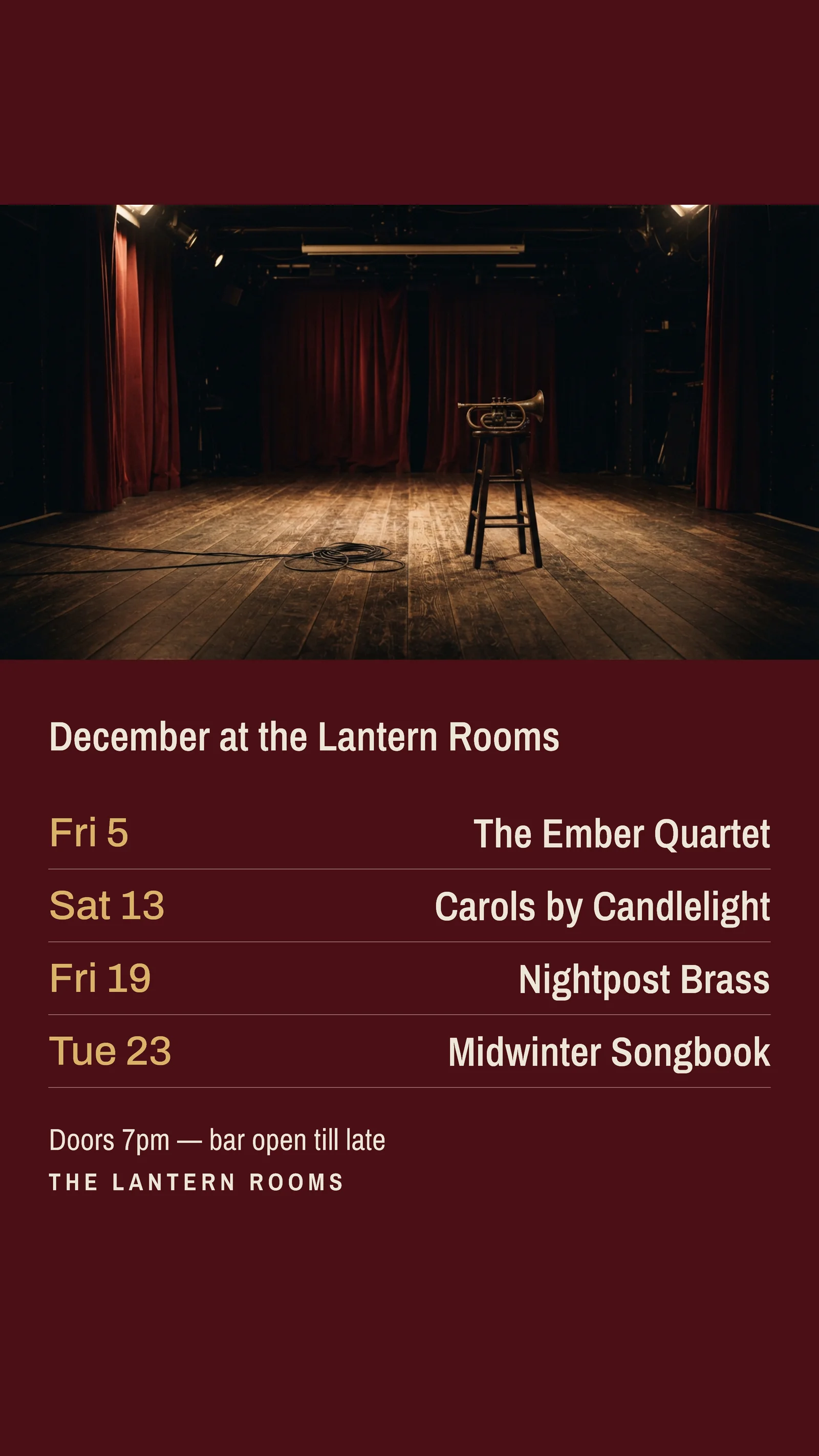 Ledger Rows December Lineup Instagram Story — 9:16 Instagram story template