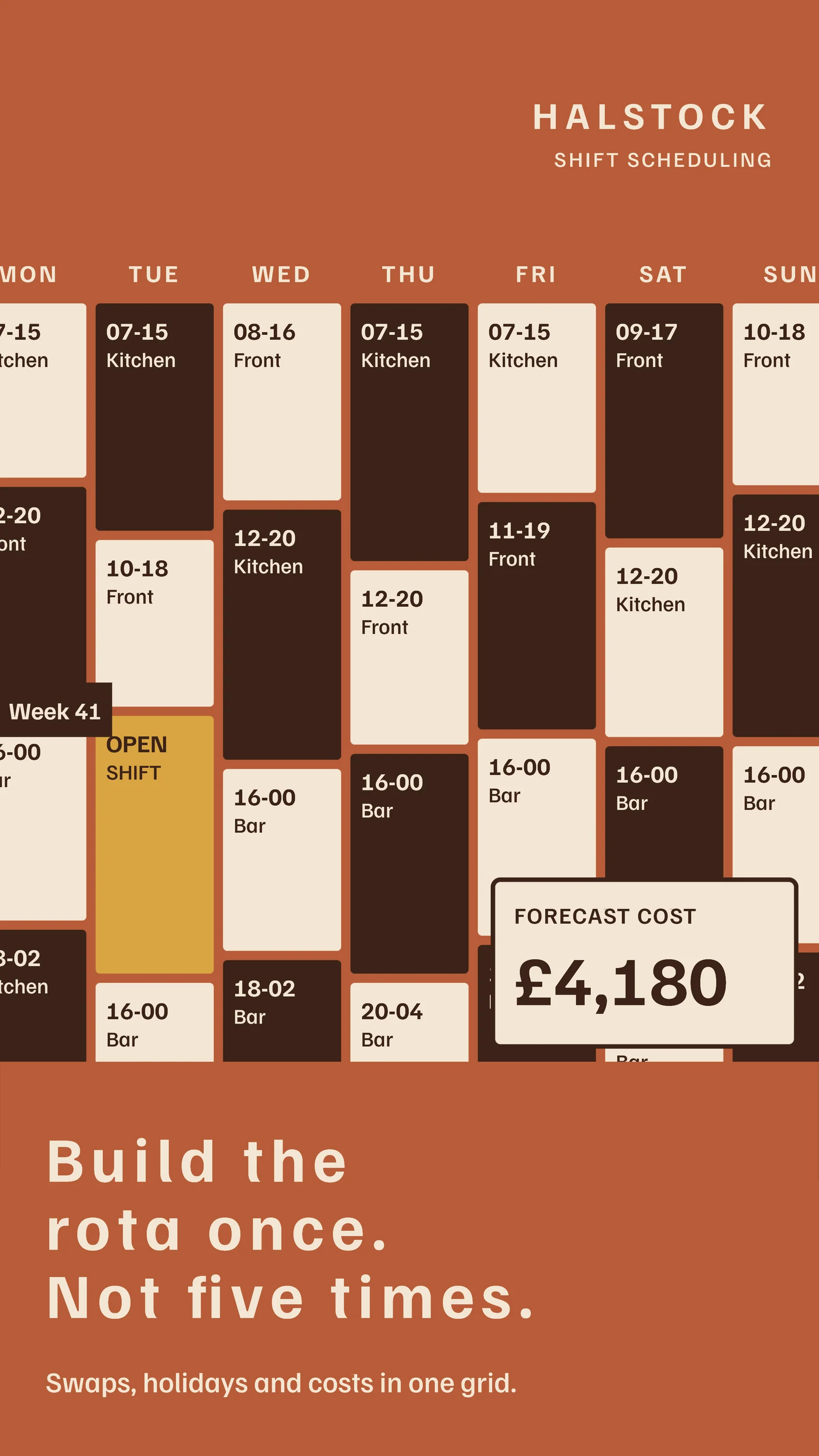 Schedule grid as artwork — 9:16 Instagram ad template