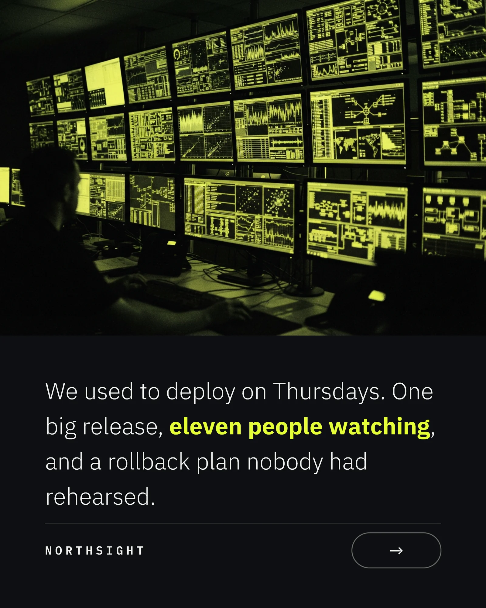 Acid duotone deploy story carousel — 5-panel Instagram carousel carousel template, page 2 of 5