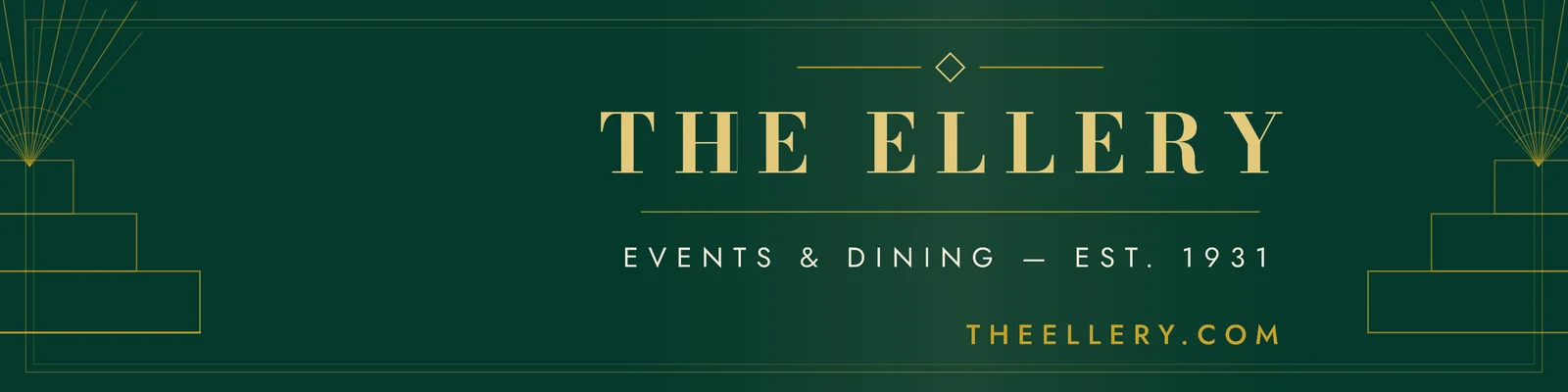 Art deco venue banner — 4:1 LinkedIn banner template