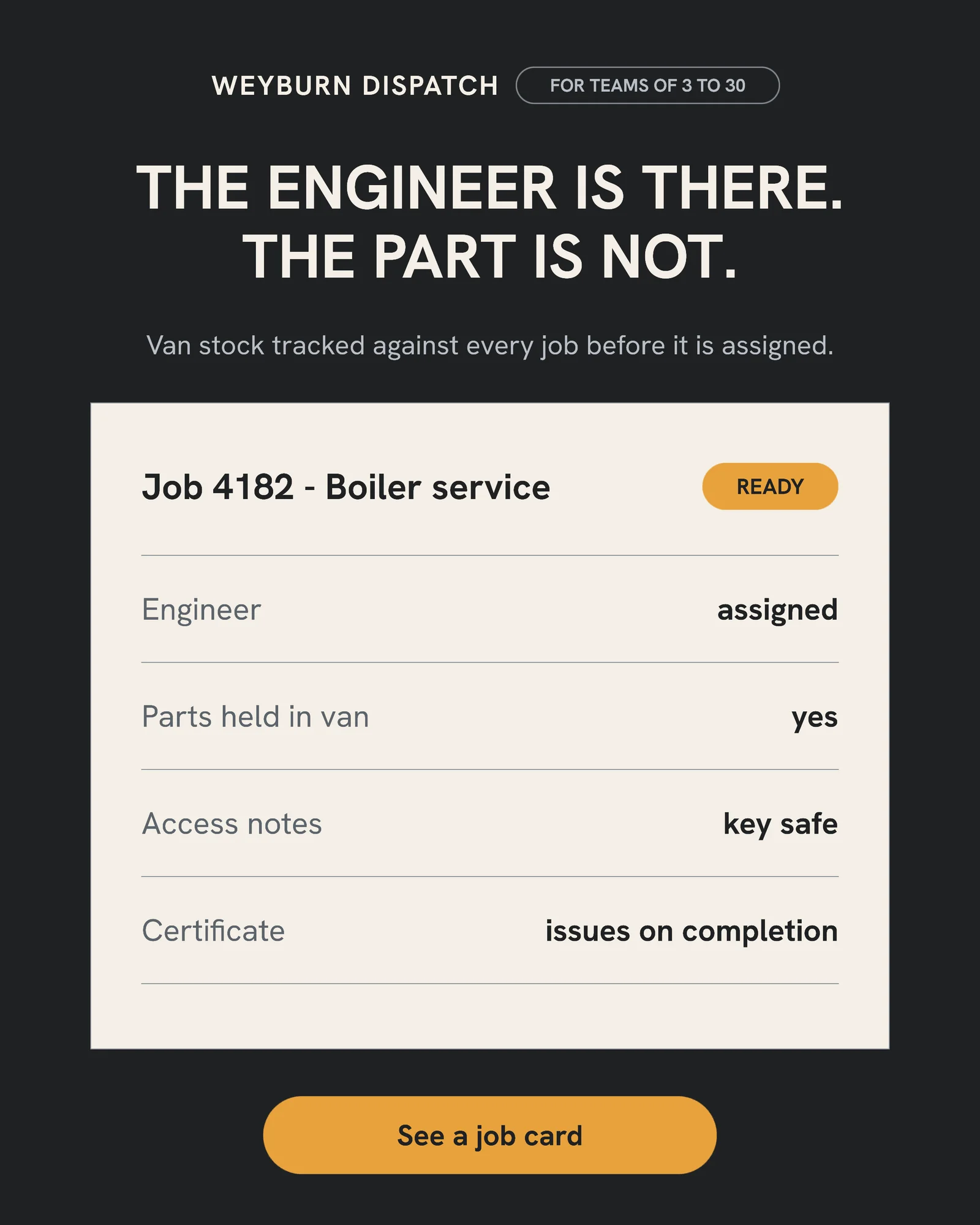 Charcoal job card panel — 4:5 Instagram ad template