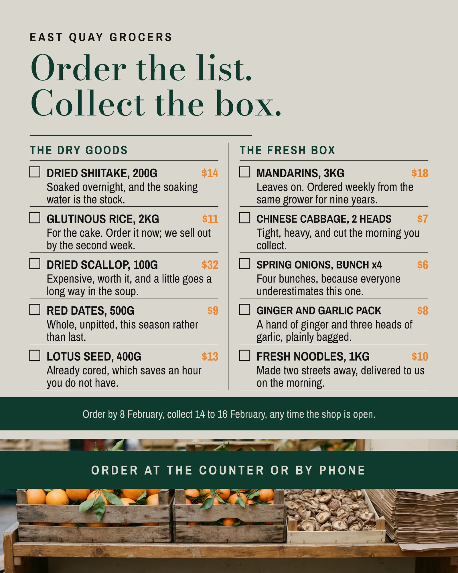 Stone Bottle Green Checklist Columns Grocer Order List Instagram Ad — 4:5 Instagram ad template