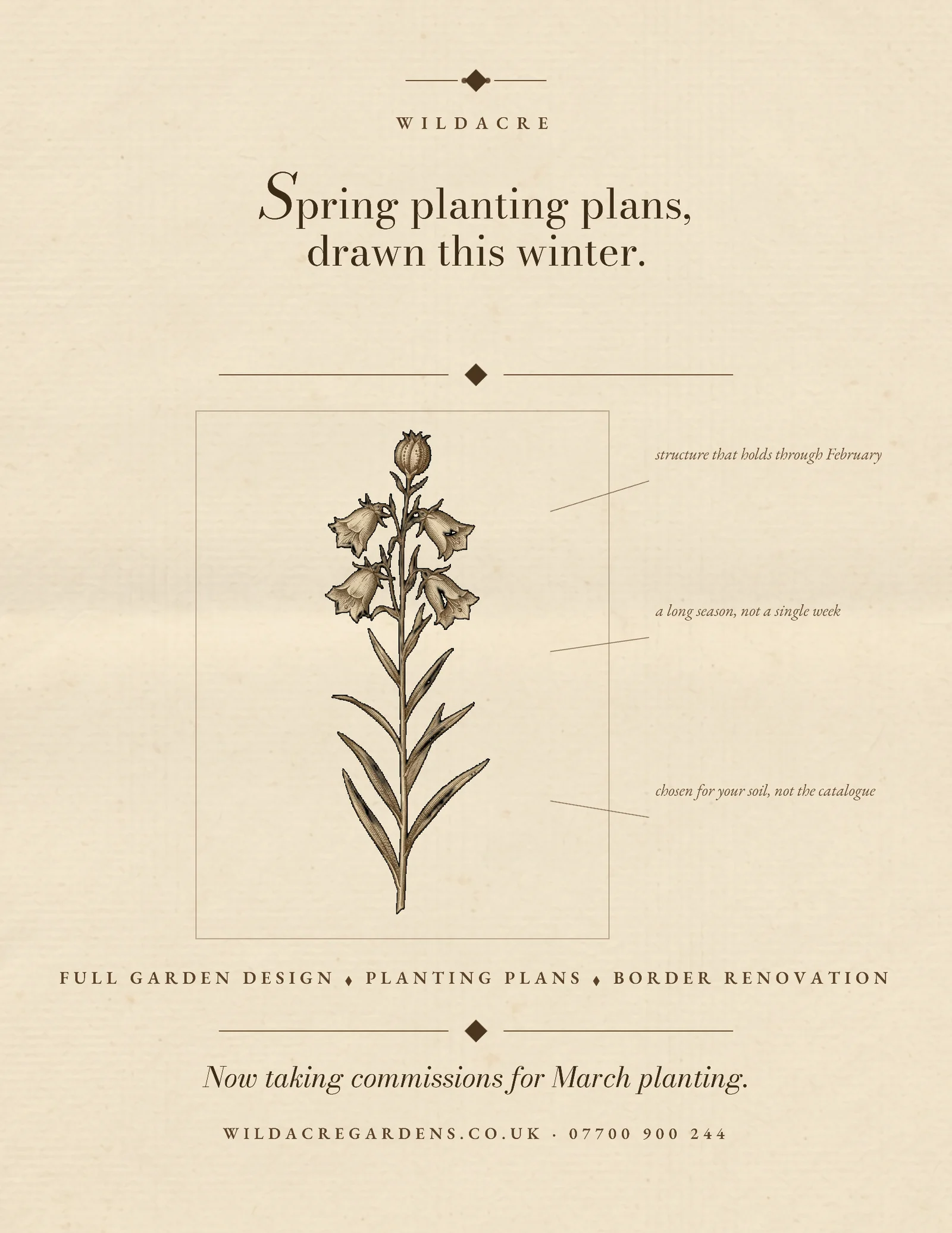 Botanical plate bookings flyer — Letter Flyer template