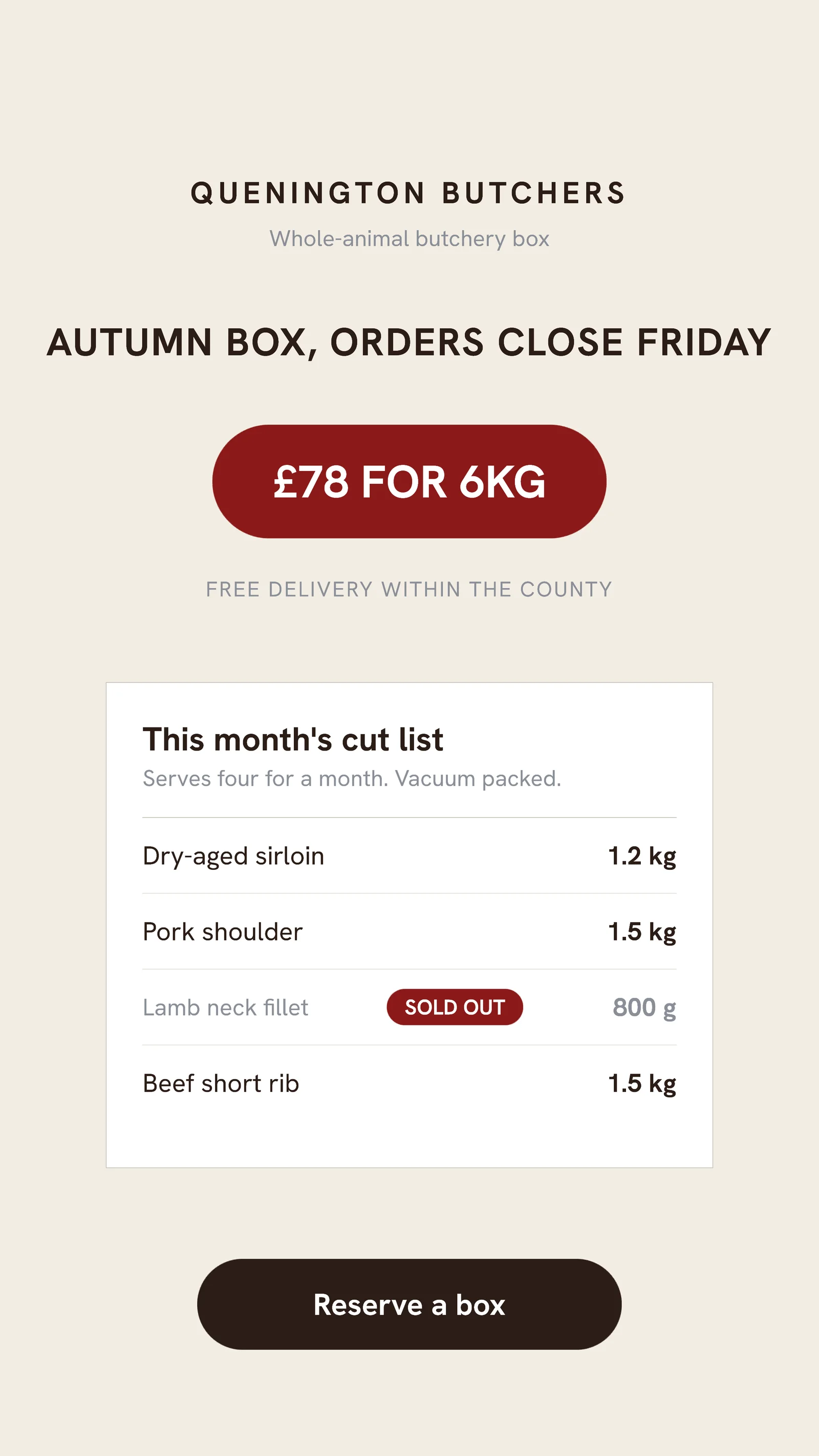 Cut list with box price — 9:16 Instagram ad template