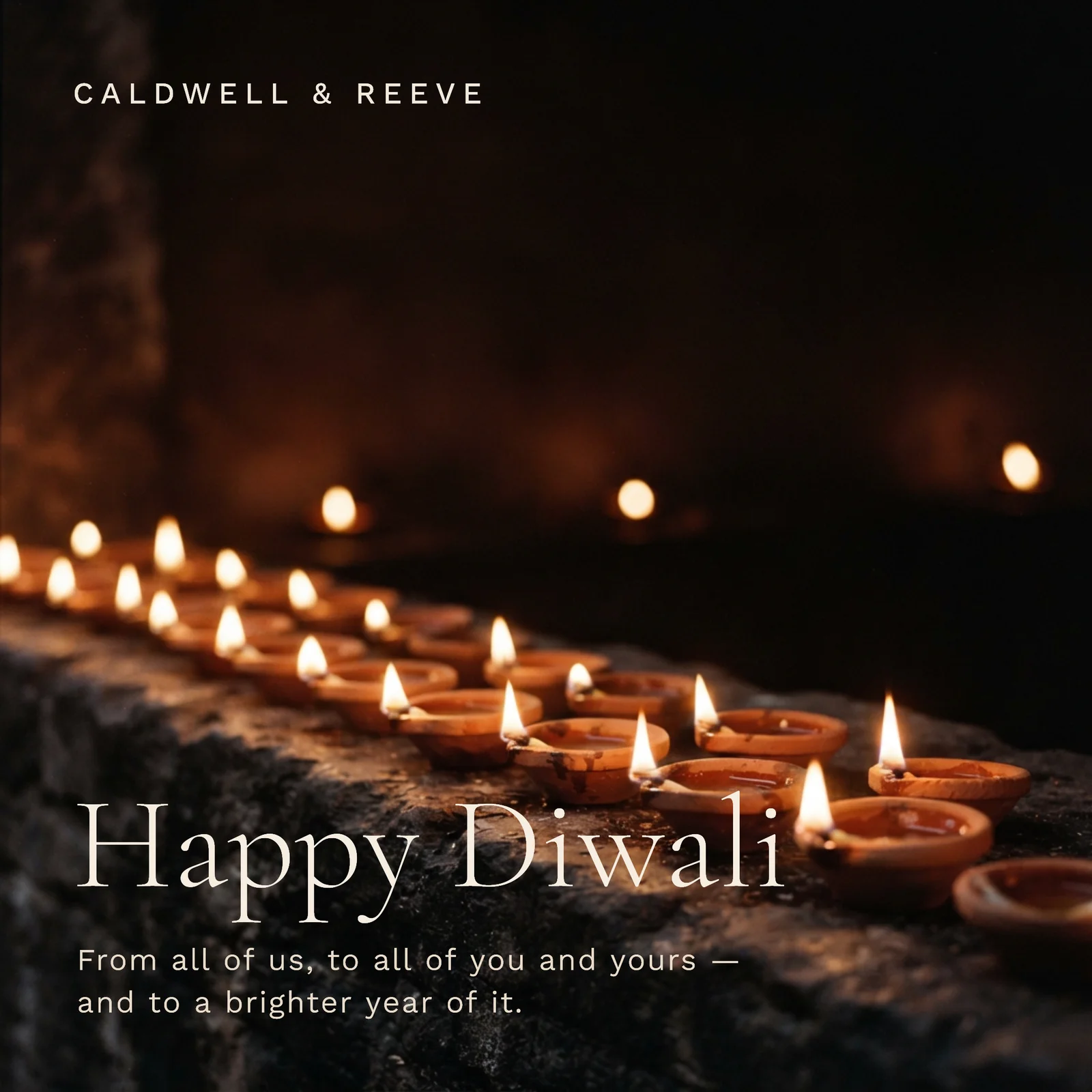 Full Bleed Lamp Photograph Firm Diwali Greeting Post — 1:1 LinkedIn post template