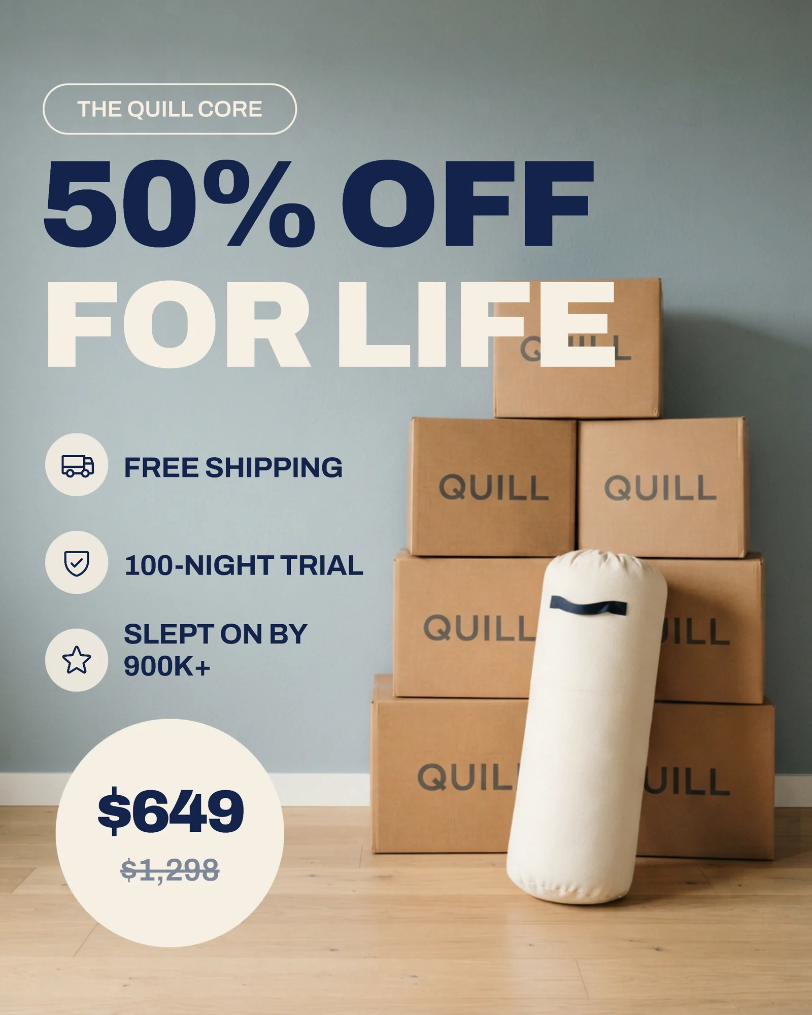 Boxed stack promo — 4:5 Instagram ad template