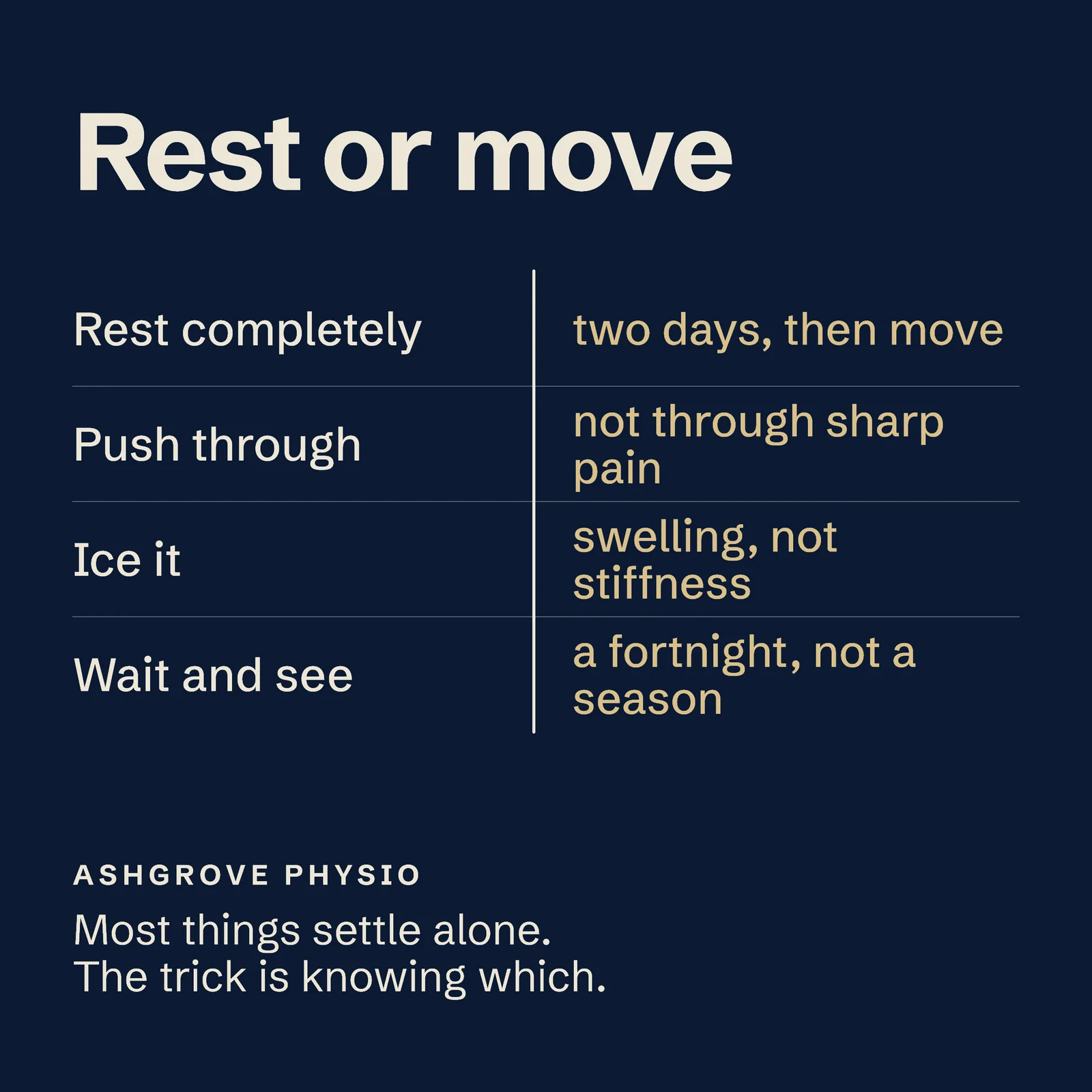 Rest Or Move Physio Facebook Ad — 1:1 Facebook ad template