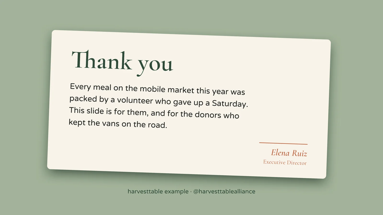Note Card Thank You Slide — 16:9 Slide template