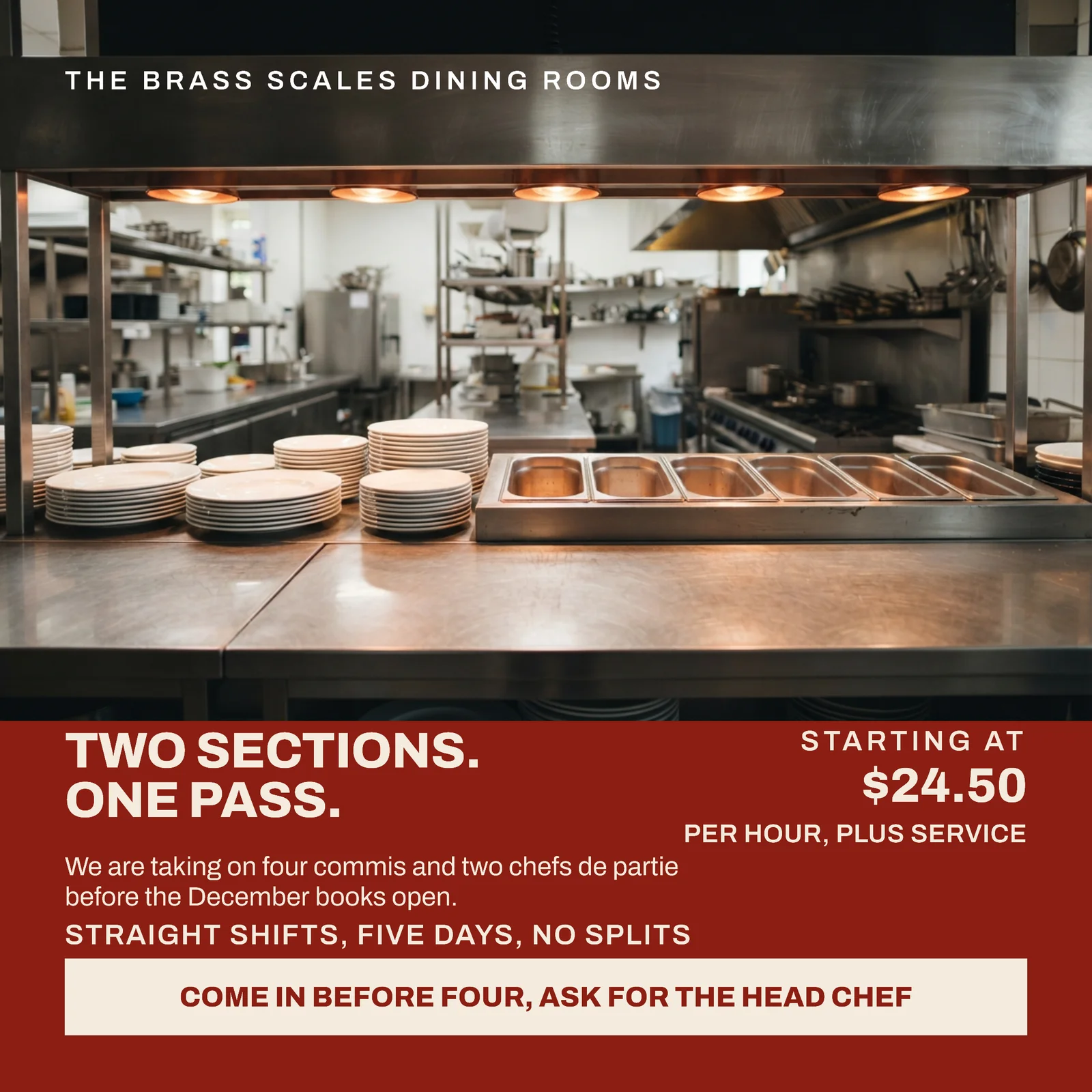 Ember Photo Band Dining Room Hiring Instagram Ad — 1:1 Instagram ad template