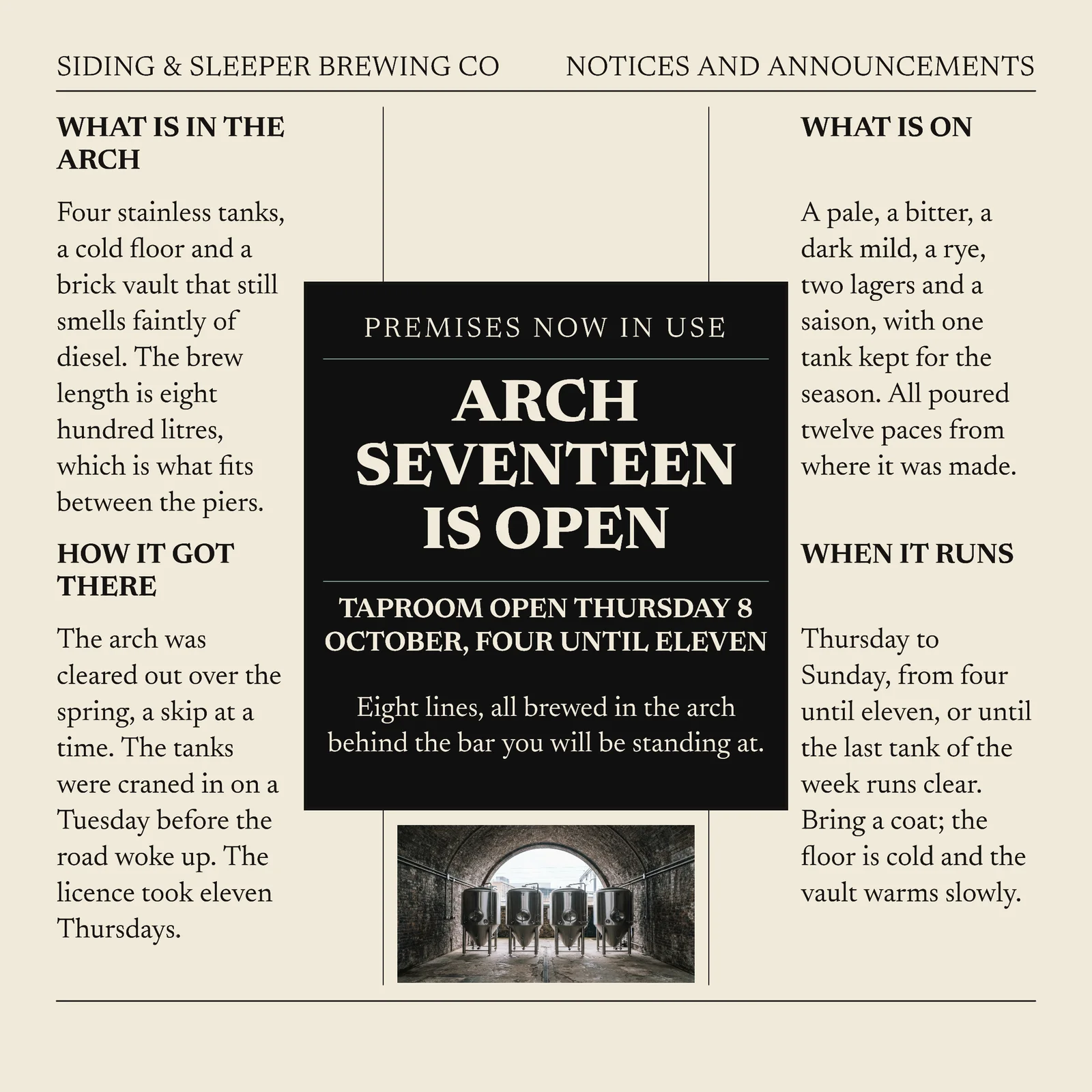 Newsprint Copper Classified Taproom Grand Opening Instagram Post — 1:1 Instagram post template
